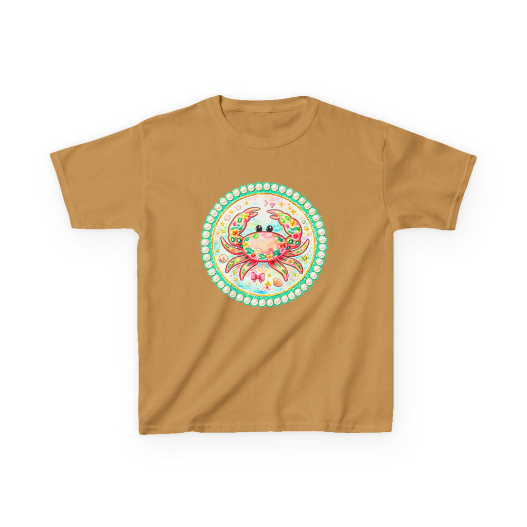 Kids Tee — Cute Watercolor Crab Circle Design