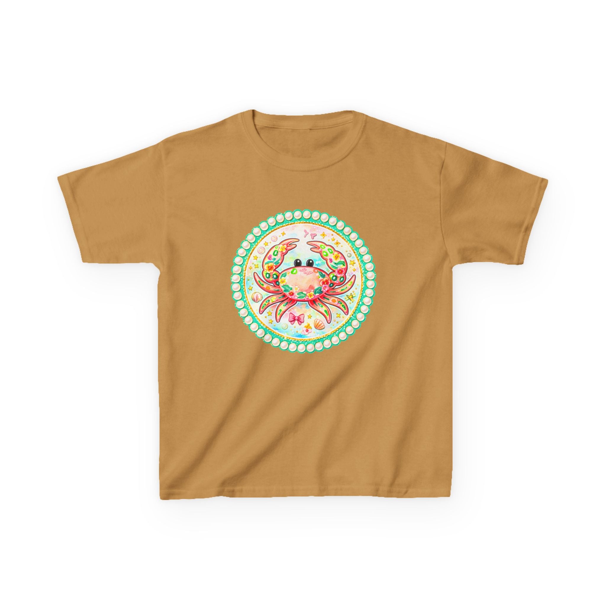 Kids Tee — Cute Watercolor Crab Circle Design