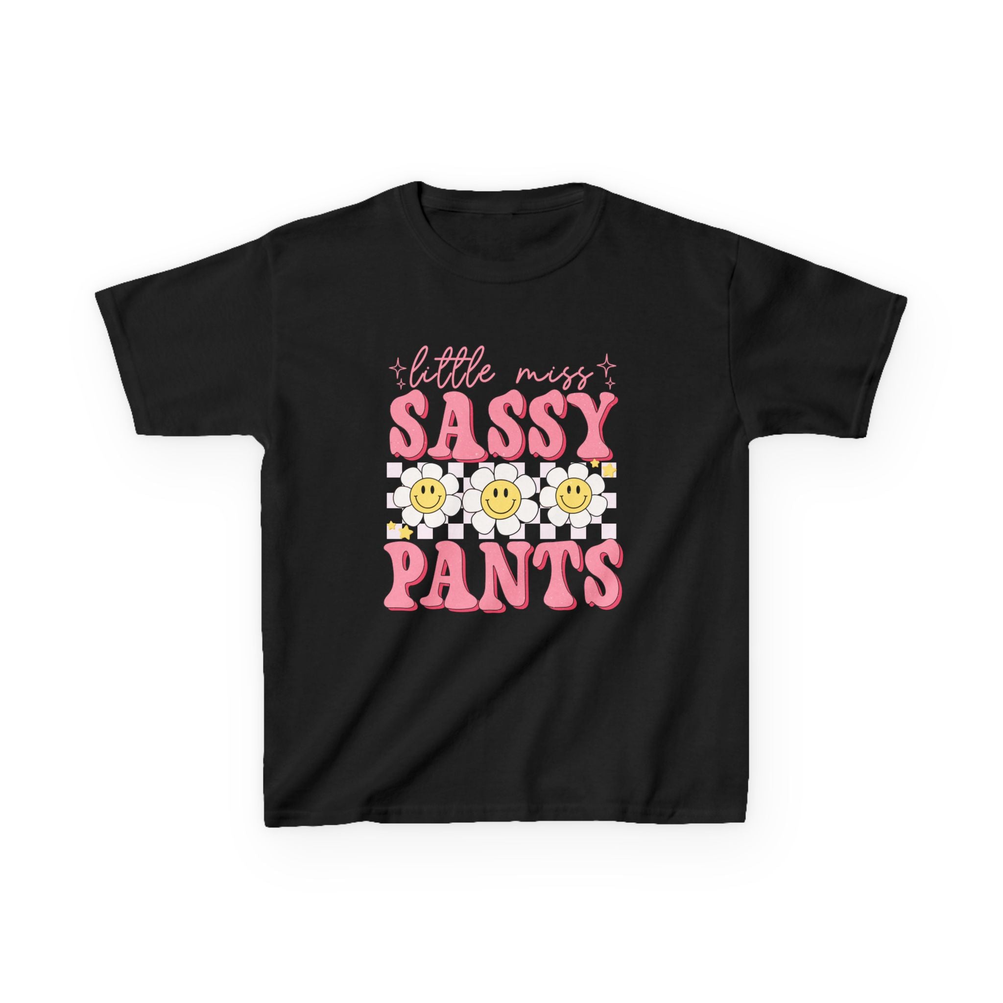 Kids T-Shirt — "Little Miss Sassy Pants" Cute Daisy Graphic Tee