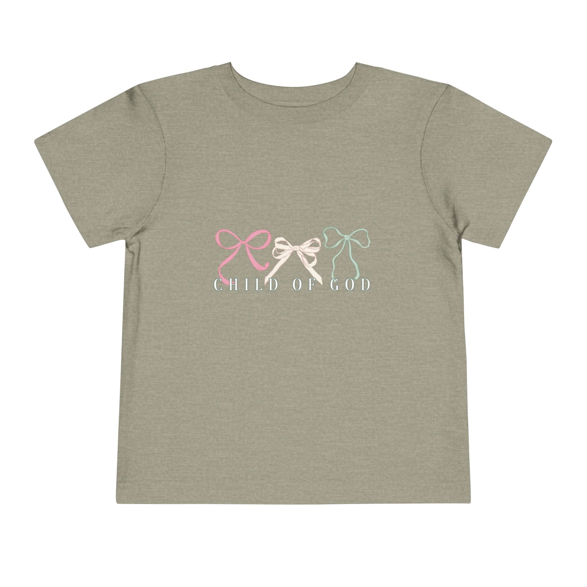 Toddler Tee — "Child of God" Pastel Bows
