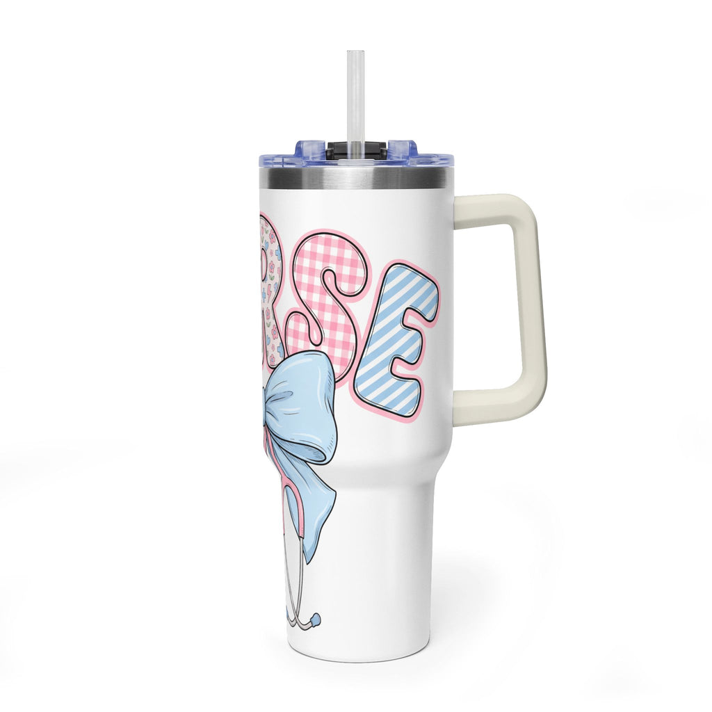 Nurse Bow 40oz Vacuum Tumbler  Insulated Nurse Travel Mug