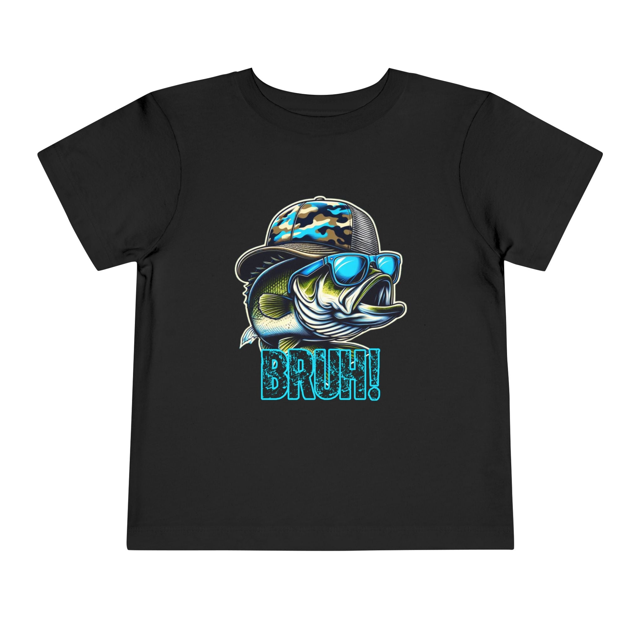 Toddler Tee — Cool Fishing Bass 'BRUH!' Graphic Tee for Kids