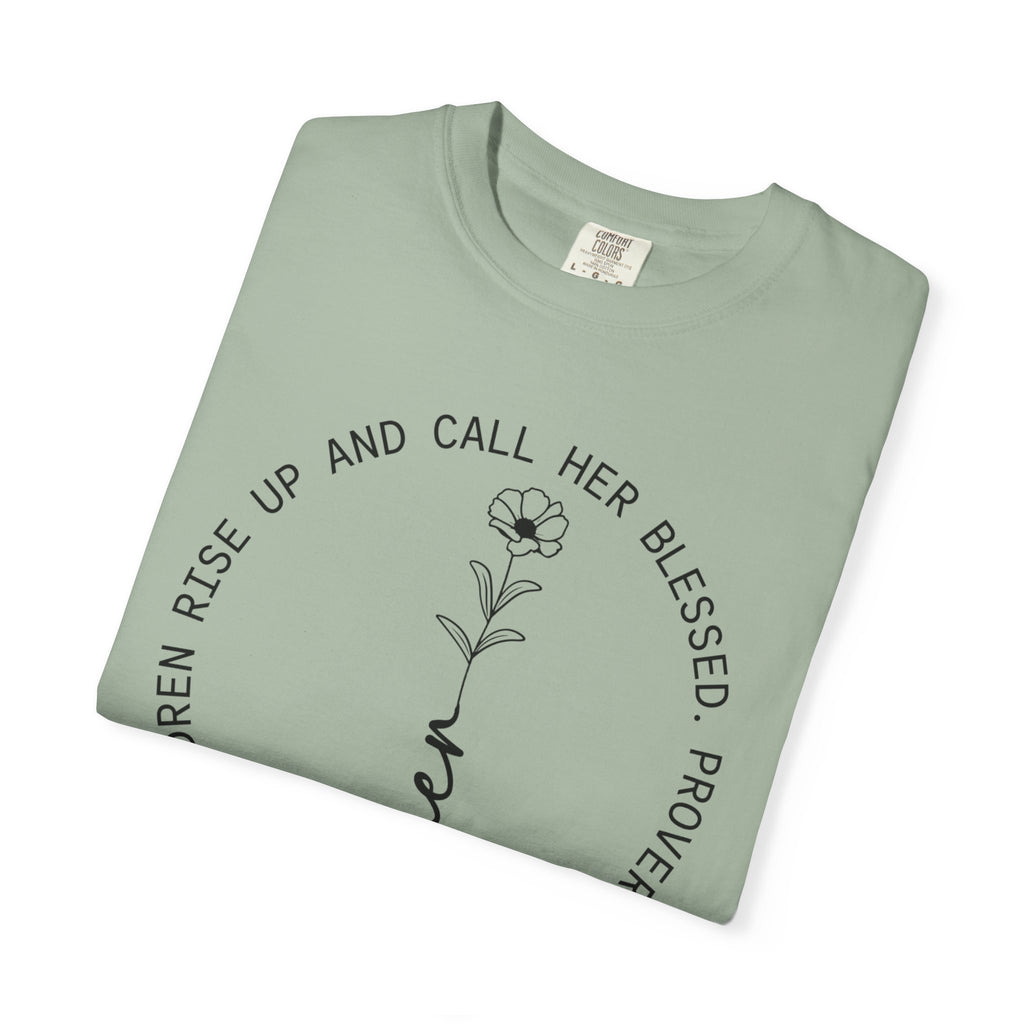 T‑Shirt — “Mother” Floral Scripture Tee (Proverbs 31:28)