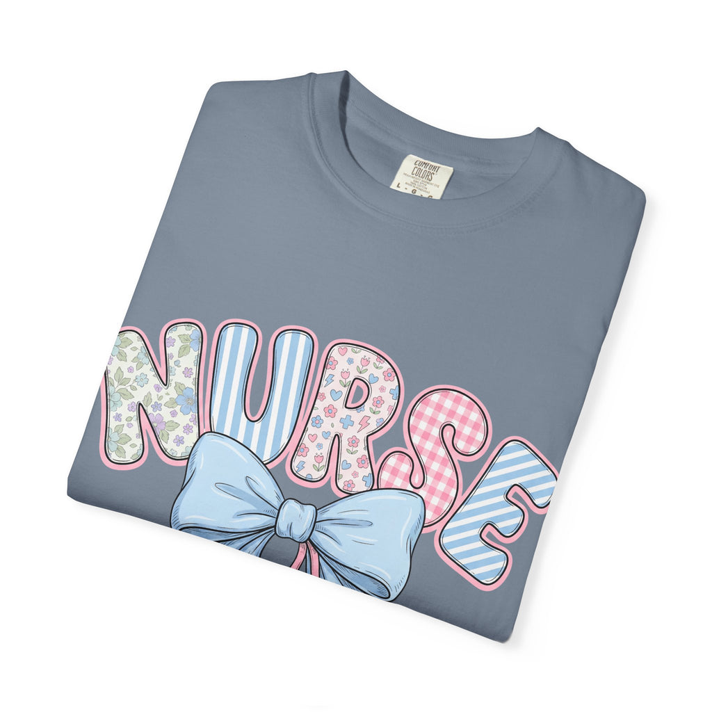 Nurse Bow Stethoscope T-Shirt Pastel Floral Nursing