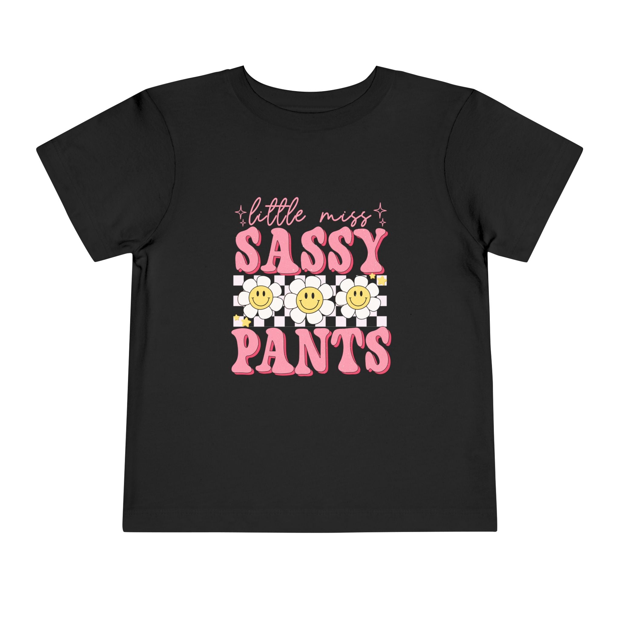 Toddler Tee — "Little Miss Sassy Pants" Pink Daisy Graphic