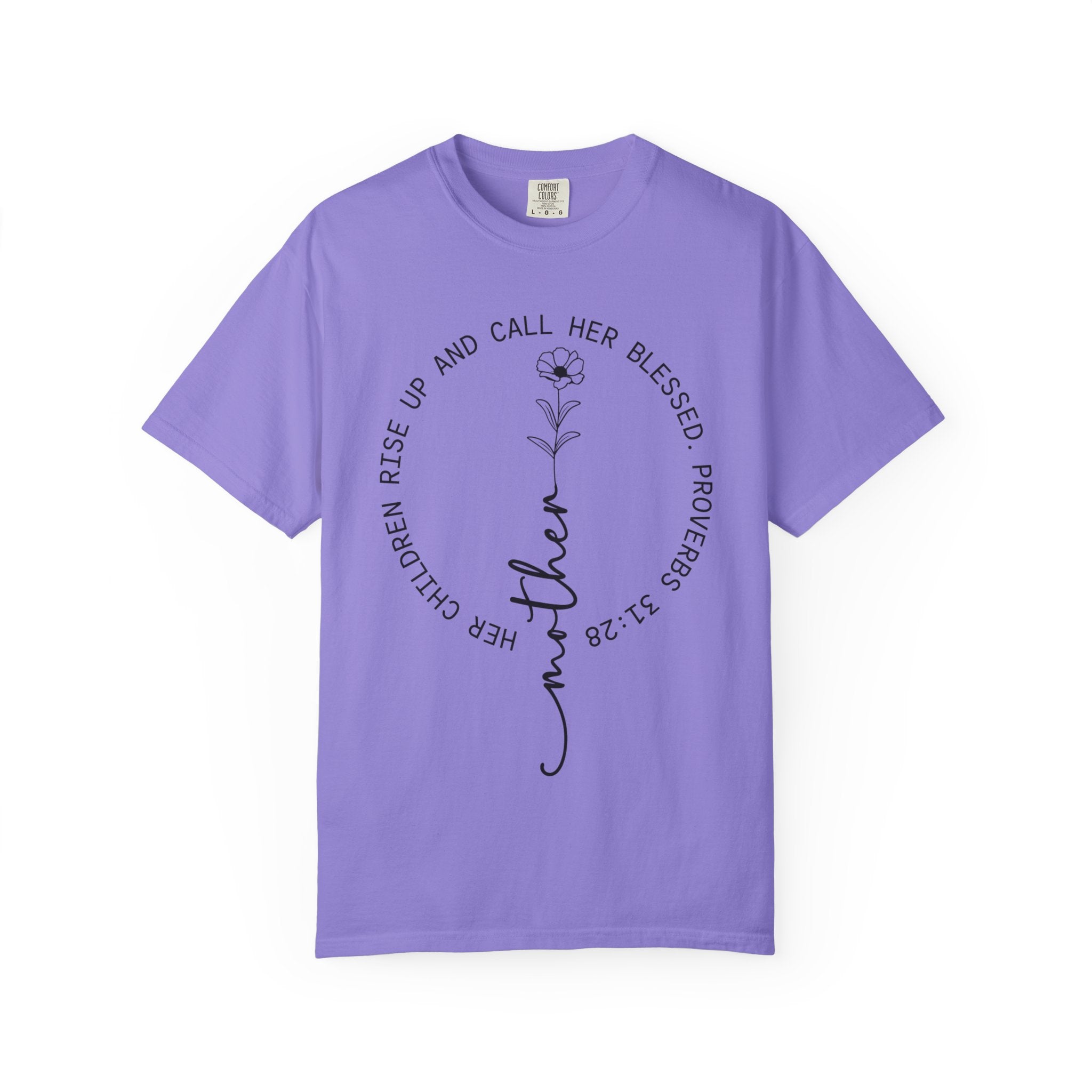 T‑Shirt — “Mother” Floral Scripture Tee (Proverbs 31:28)