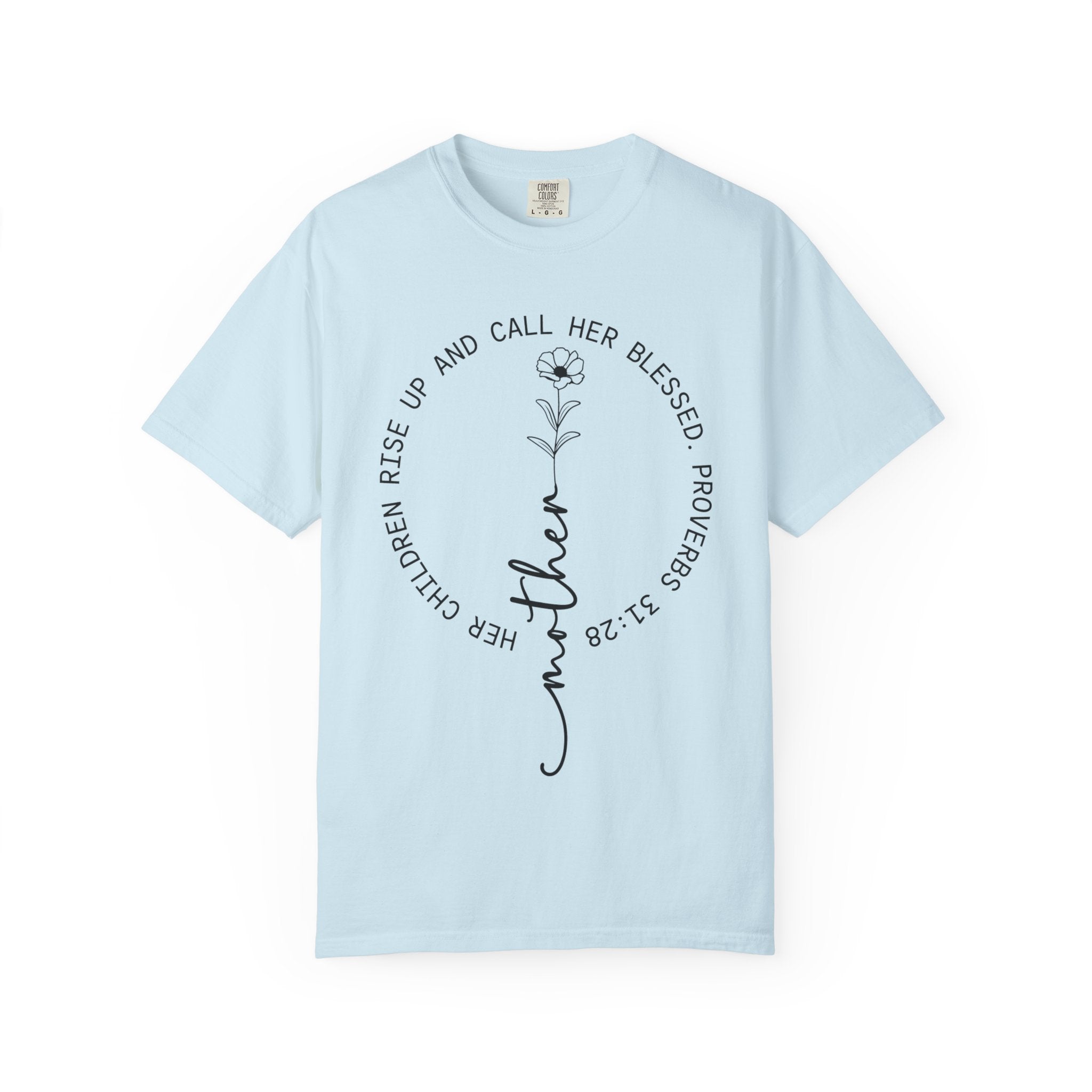 T‑Shirt — “Mother” Floral Scripture Tee (Proverbs 31:28)