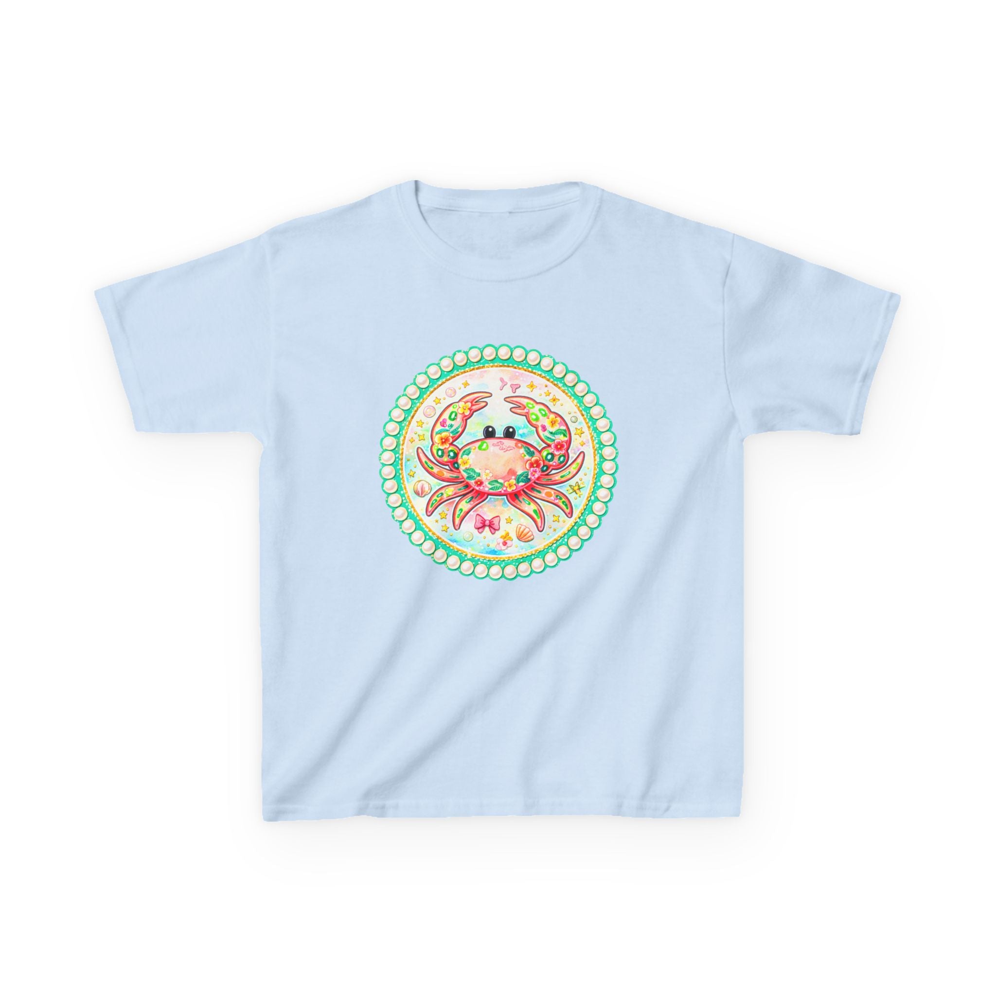 Kids Tee — Cute Watercolor Crab Circle Design