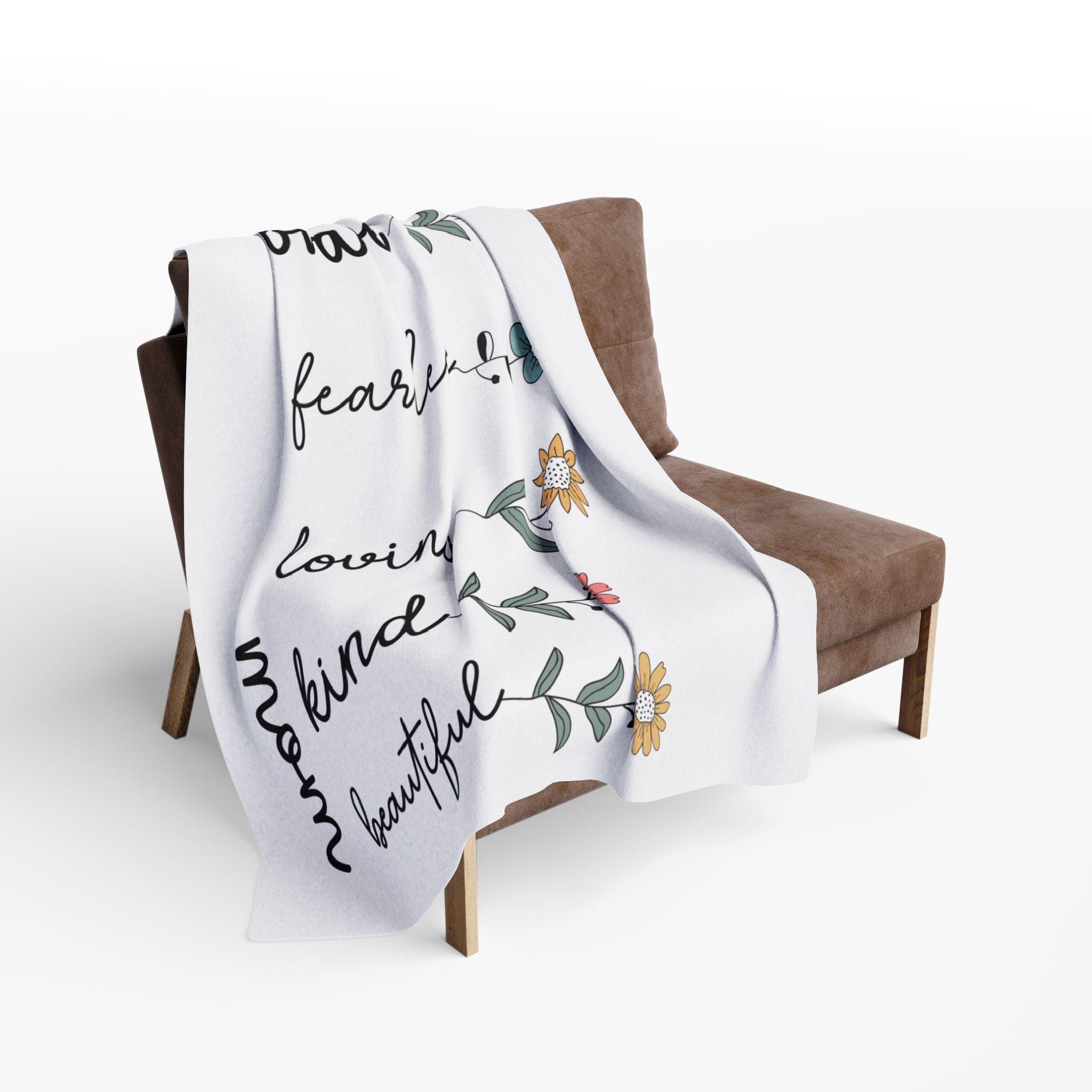 Arctic Fleece Blanket — "She is"  (Strong, Brave, Loving, Kind)