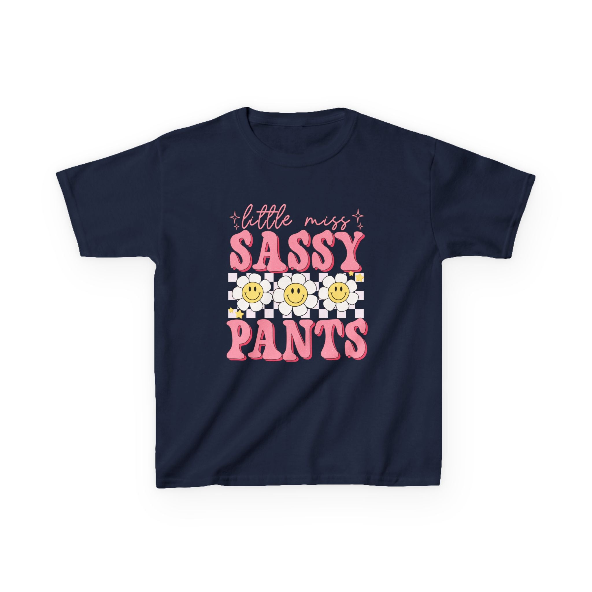 Kids T-Shirt — "Little Miss Sassy Pants" Cute Daisy Graphic Tee