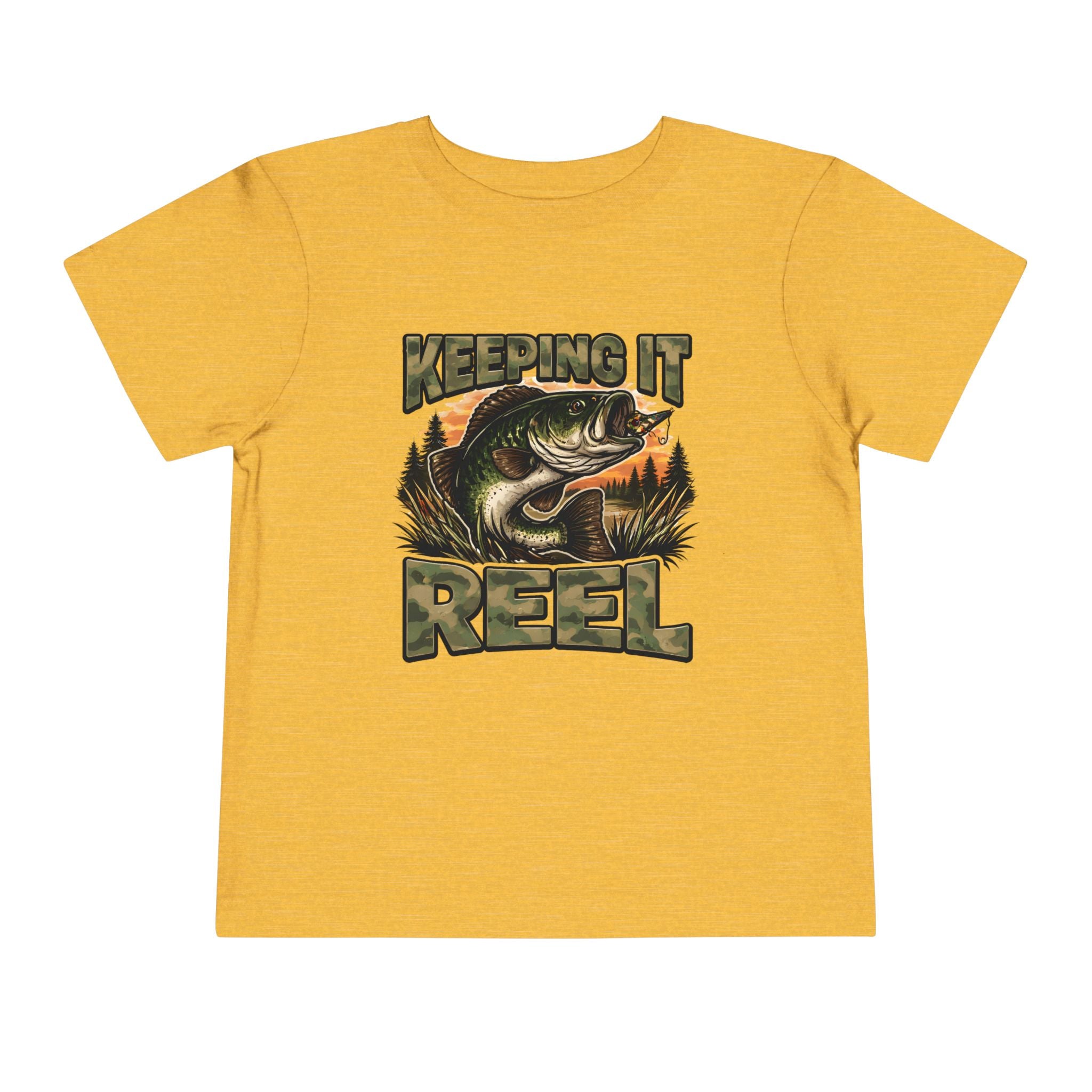 Toddler Fishing Tee - "Keeping It Reel" Bass Graphic Shirt