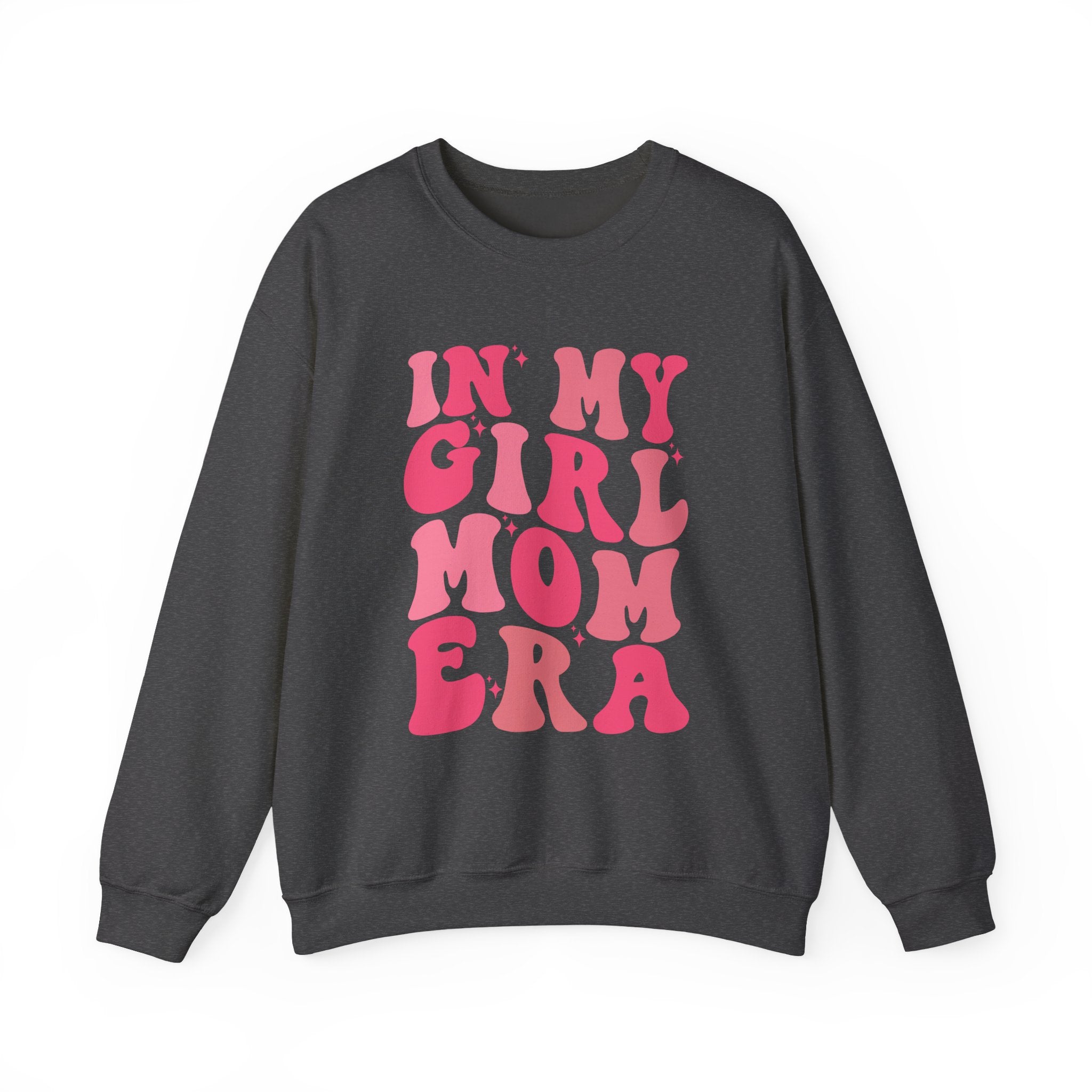 Crewneck Sweatshirt — "In My Girl Mom Era" Retro Pink Graphic