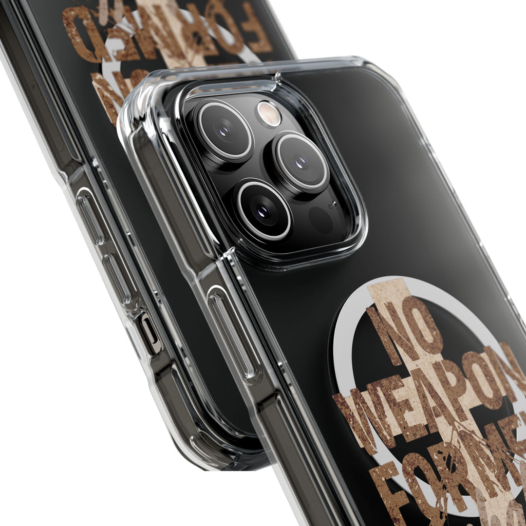 Magnetic Clear Phone Case "No Weapon Formed Shall Prosper"
