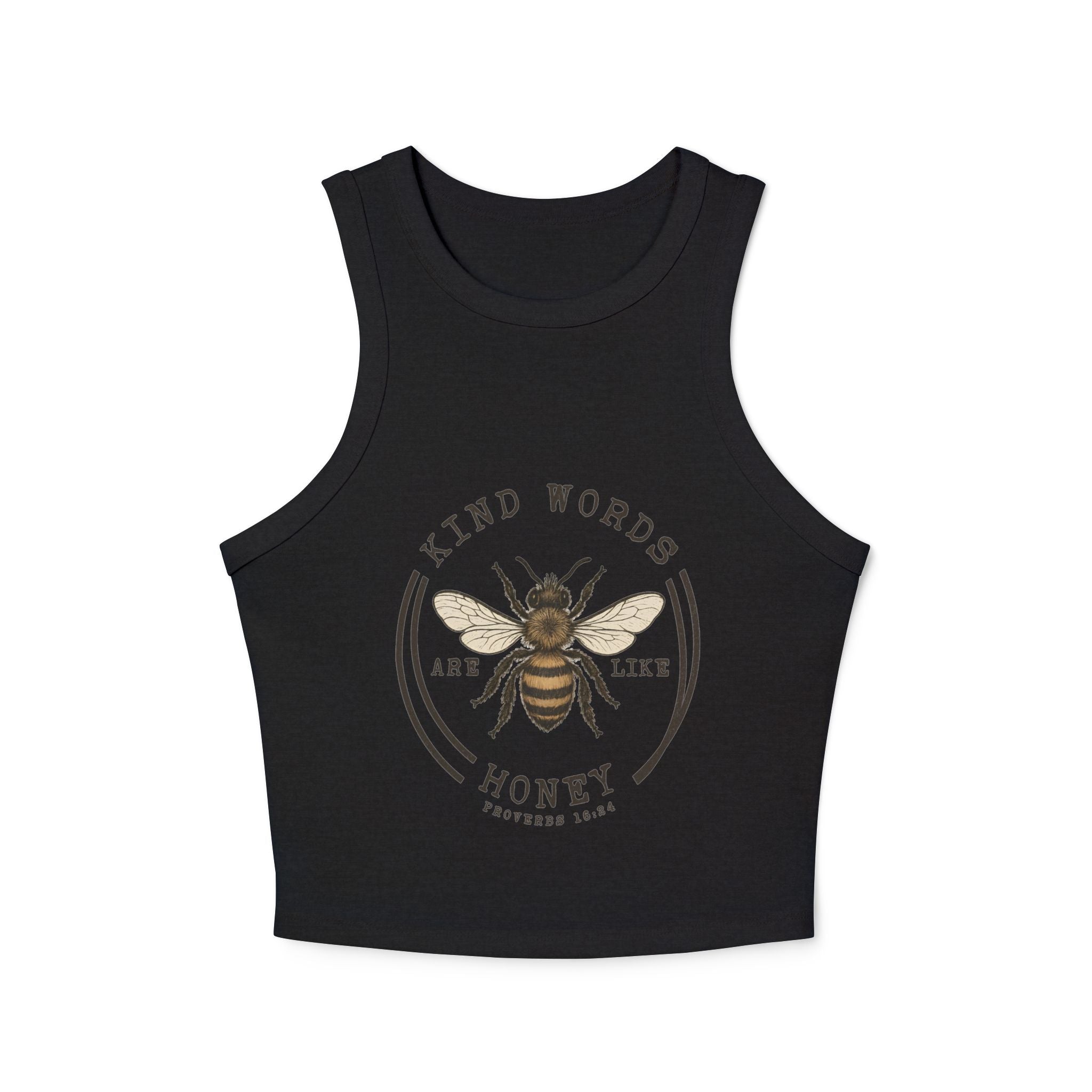 Bee Graphic Racer Tank Top "Kind Words Are Like Honey"