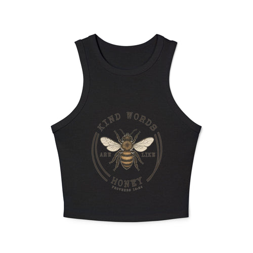 Bee Graphic Racer Tank Top "Kind Words Are Like Honey"