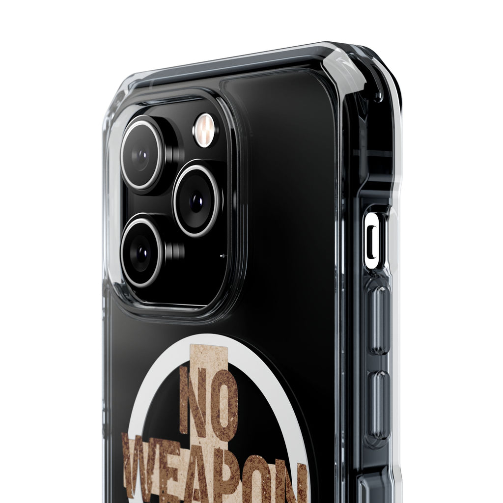 Magnetic Clear Phone Case "No Weapon Formed Shall Prosper"