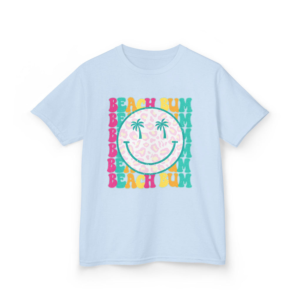 Kids Tee - "Beach Bum" Smiley Palm Graphic Tropical Summer Shirt