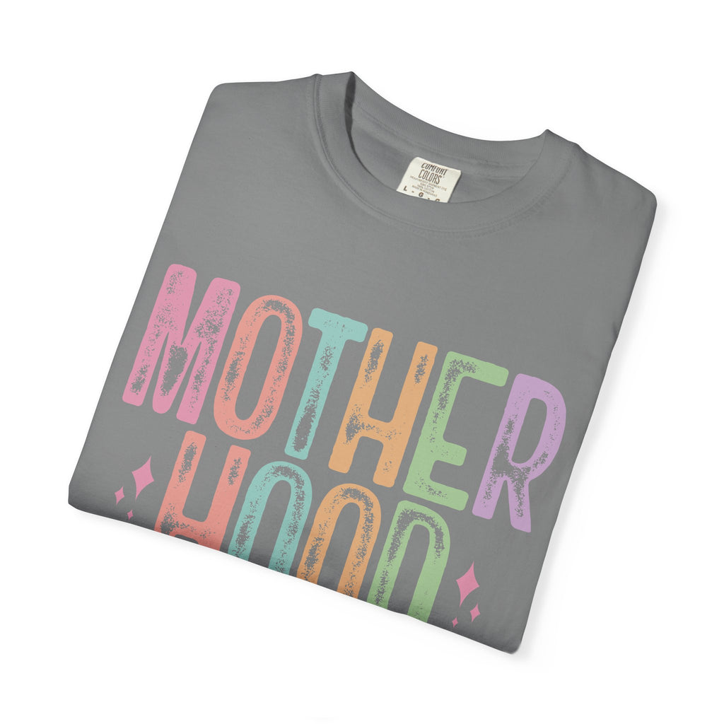 Motherhood Graphic Tee — “Mother Hood: Some days I rock it…”