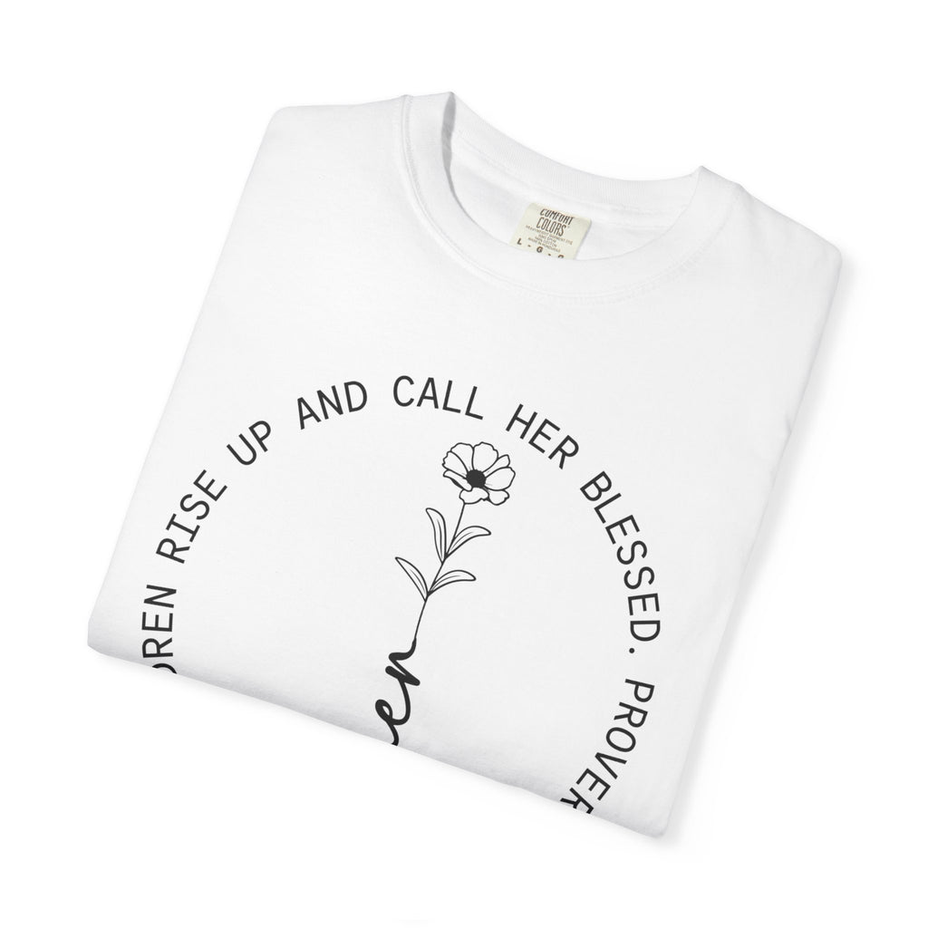T‑Shirt — “Mother” Floral Scripture Tee (Proverbs 31:28)