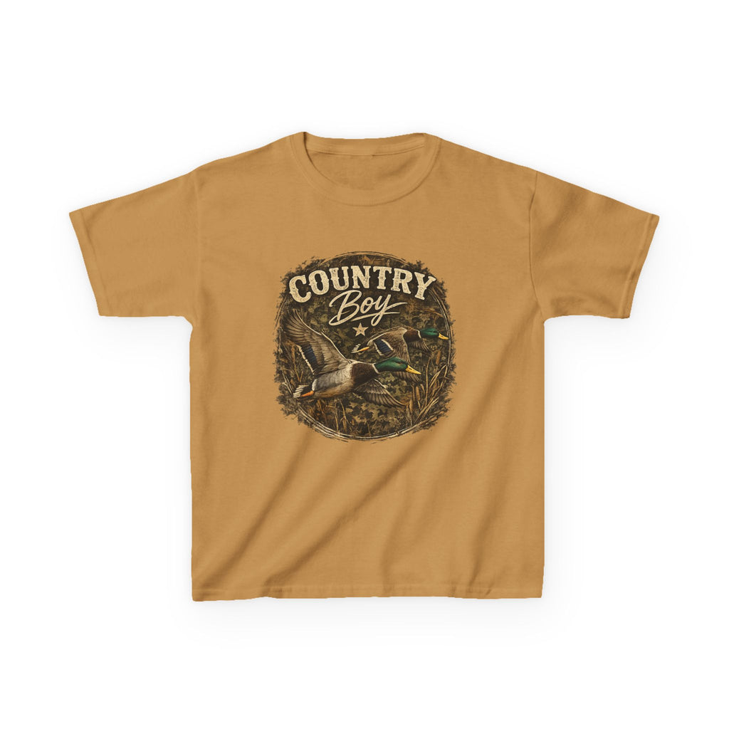Kids Tee — "Country Boy" Duck Hunting Graphic