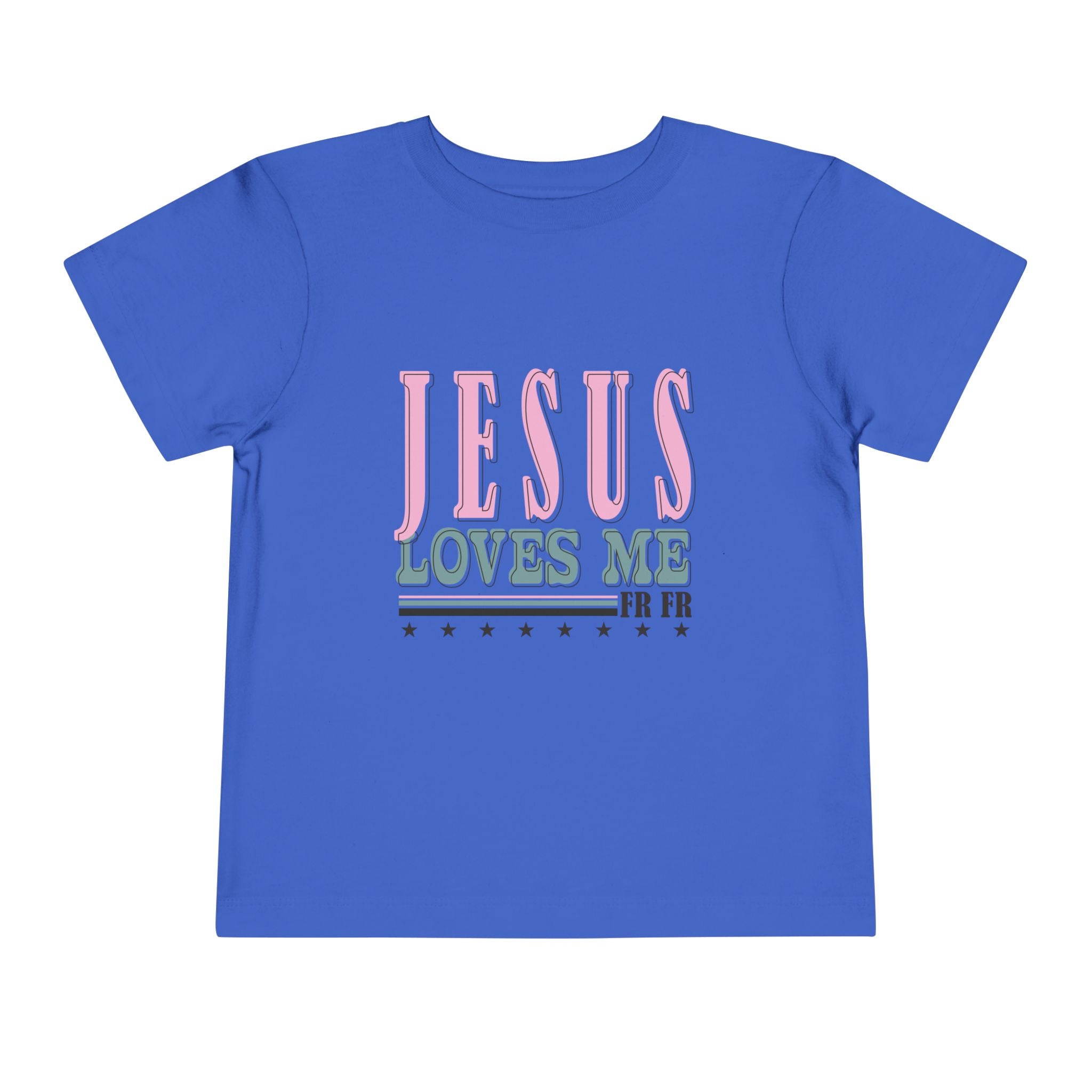 Toddler Tee — "Jesus Loves Me" Pastel Faith Graphic