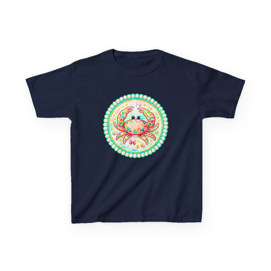 Kids Tee — Cute Watercolor Crab Circle Design