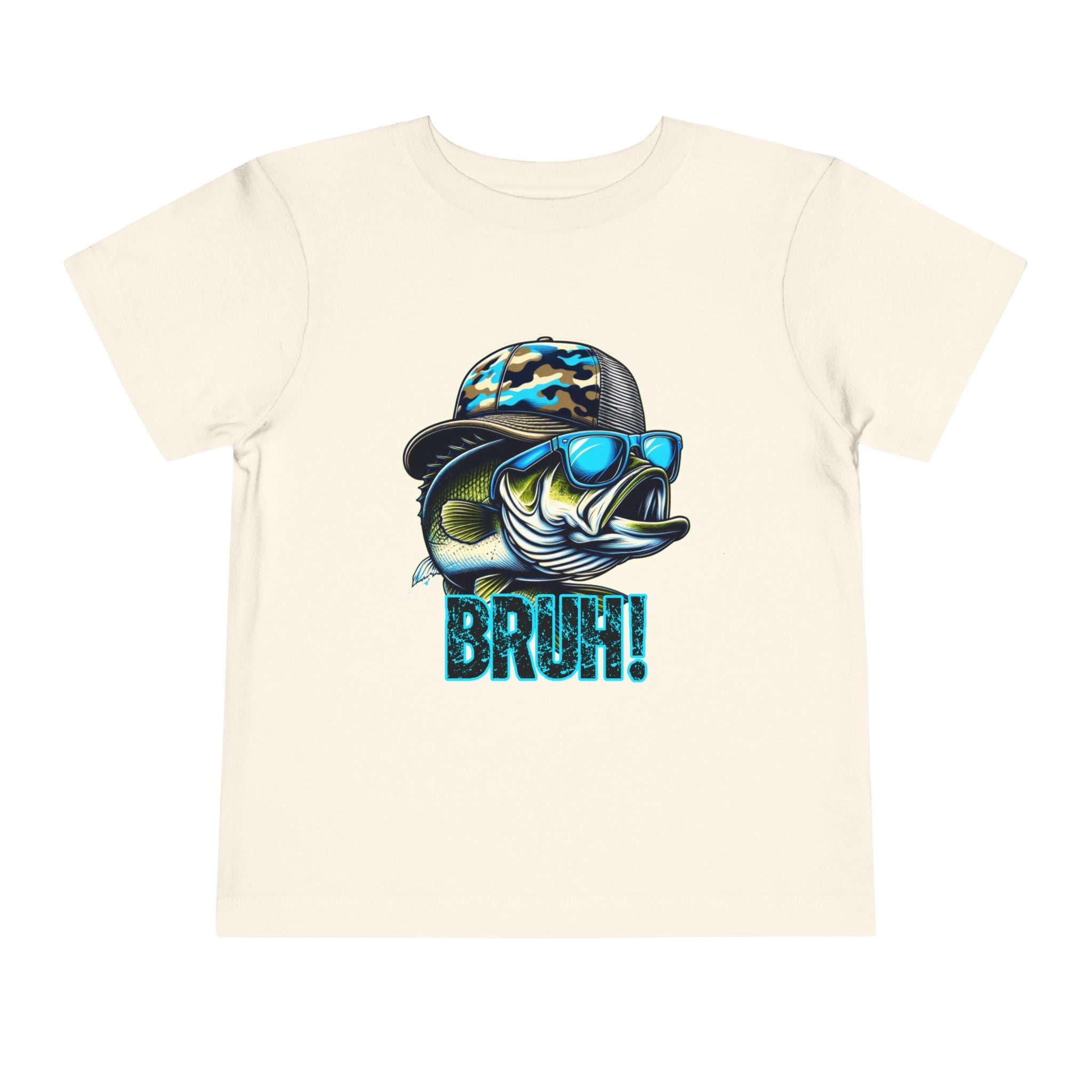 Toddler Tee — Cool Fishing Bass 'BRUH!' Graphic Tee for Kids