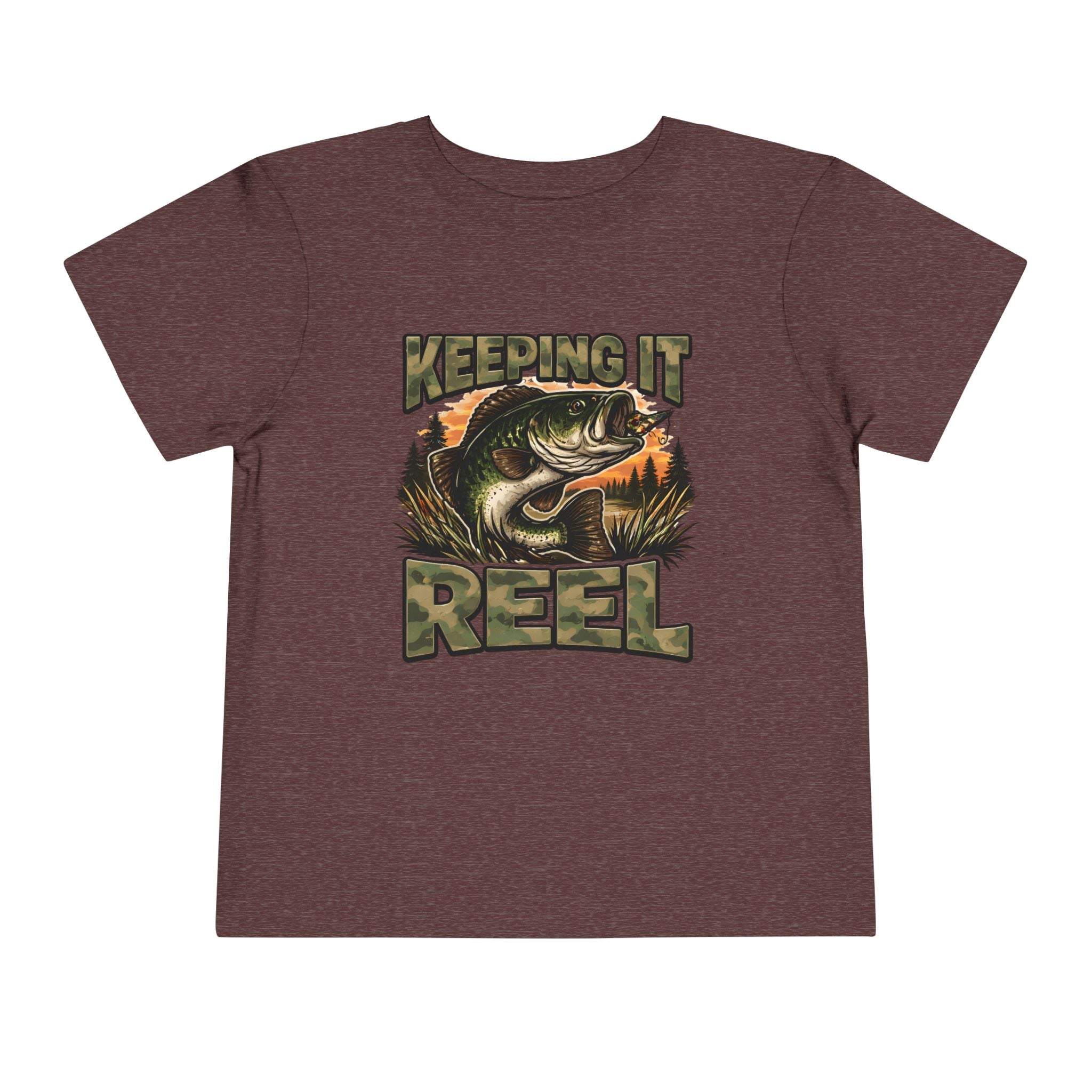 Toddler Fishing Tee - "Keeping It Reel" Bass Graphic Shirt