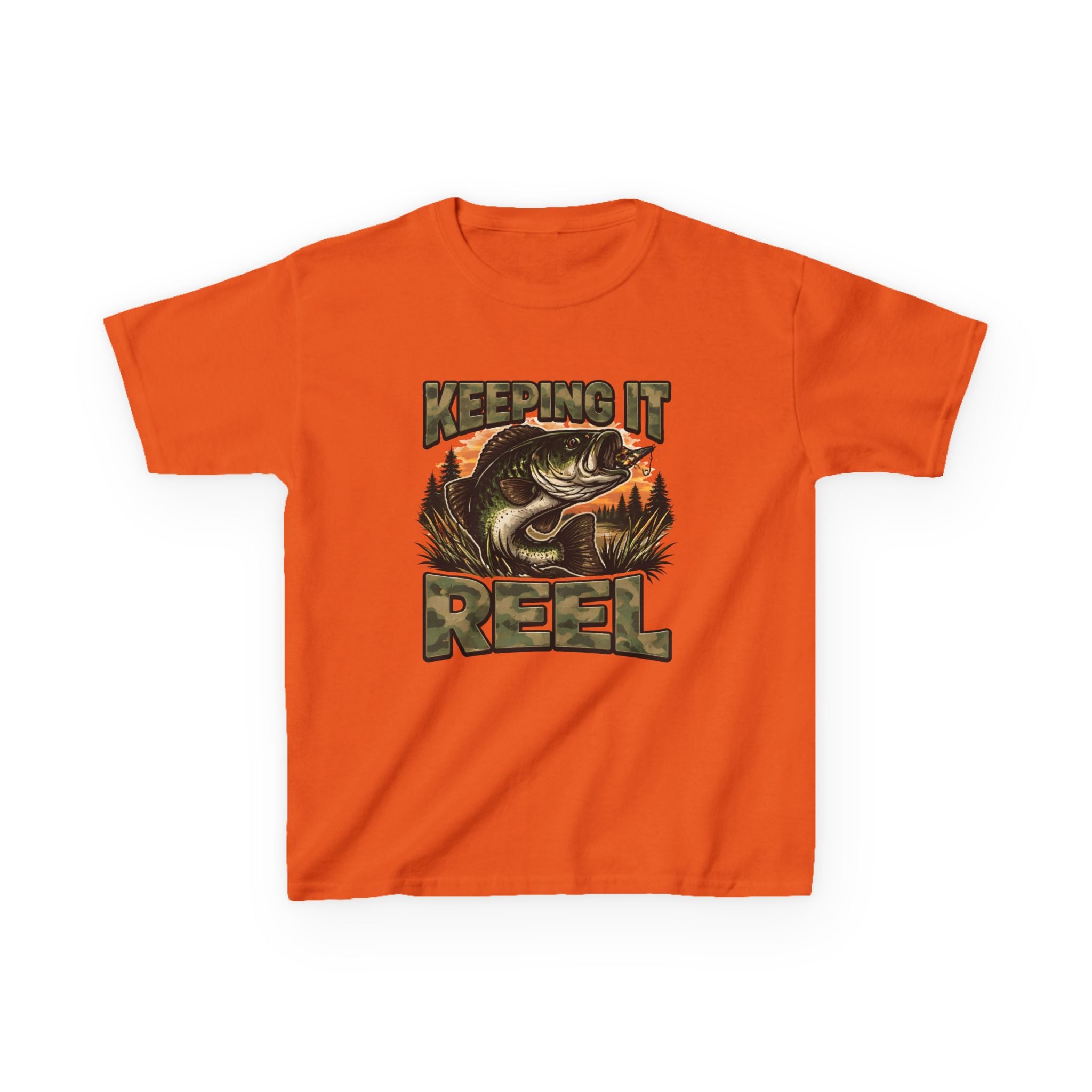 Kids Fishing T-Shirt — "Keeping It Reel" Bass Graphic Tee