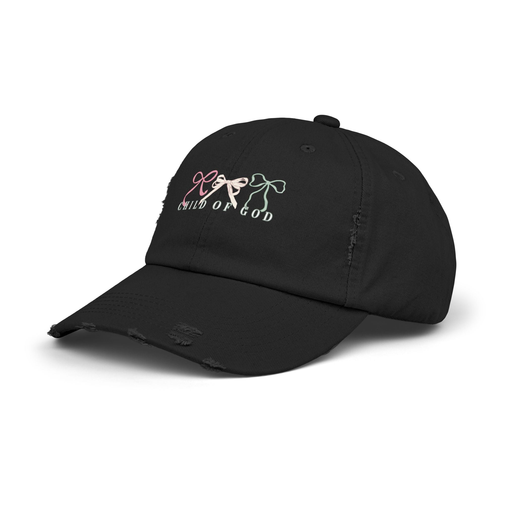 Distressed Cap — Child of God Bows Embroidered Hat