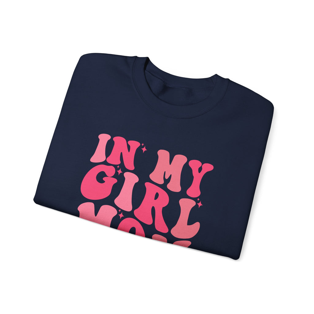 Crewneck Sweatshirt — "In My Girl Mom Era" Retro Pink Graphic