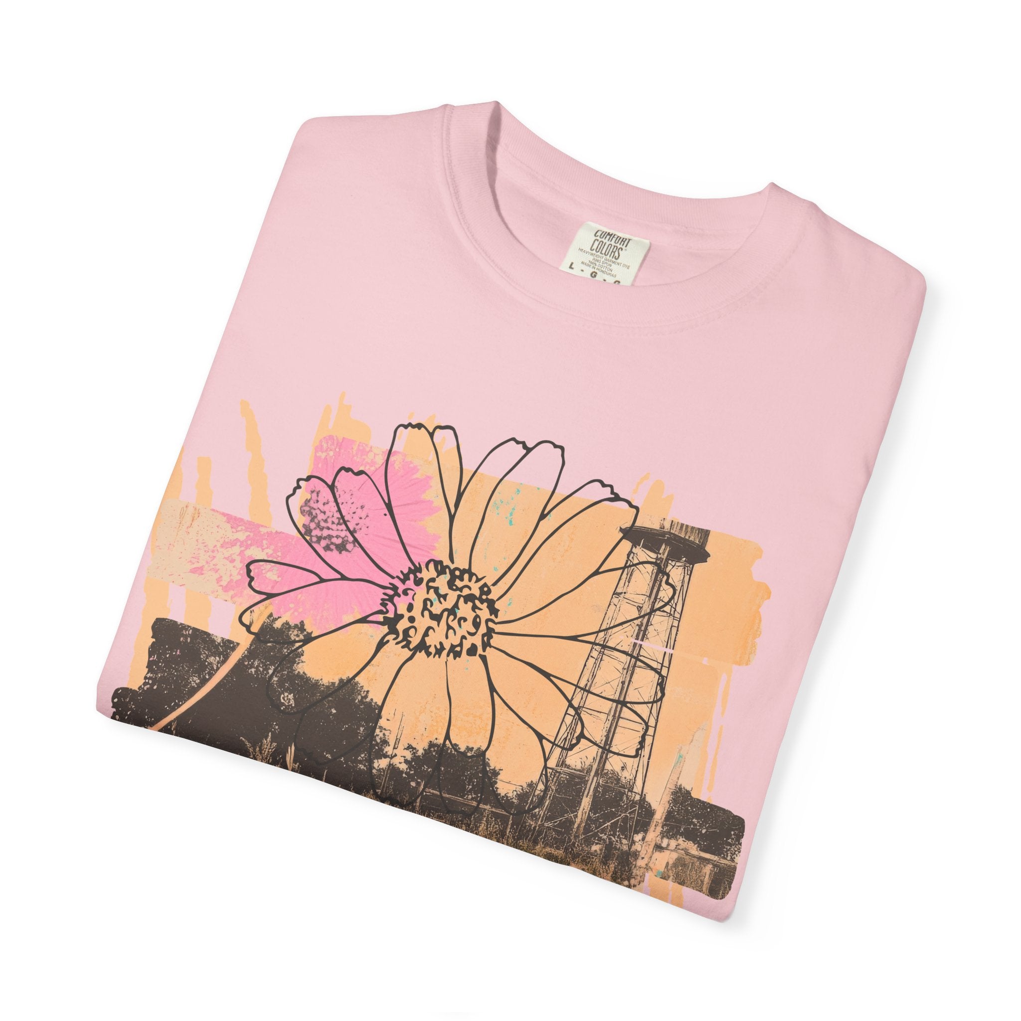 Daisy Field Graphic T-Shirt — 'Sprinkled With Calm' Floral Sunset Tee