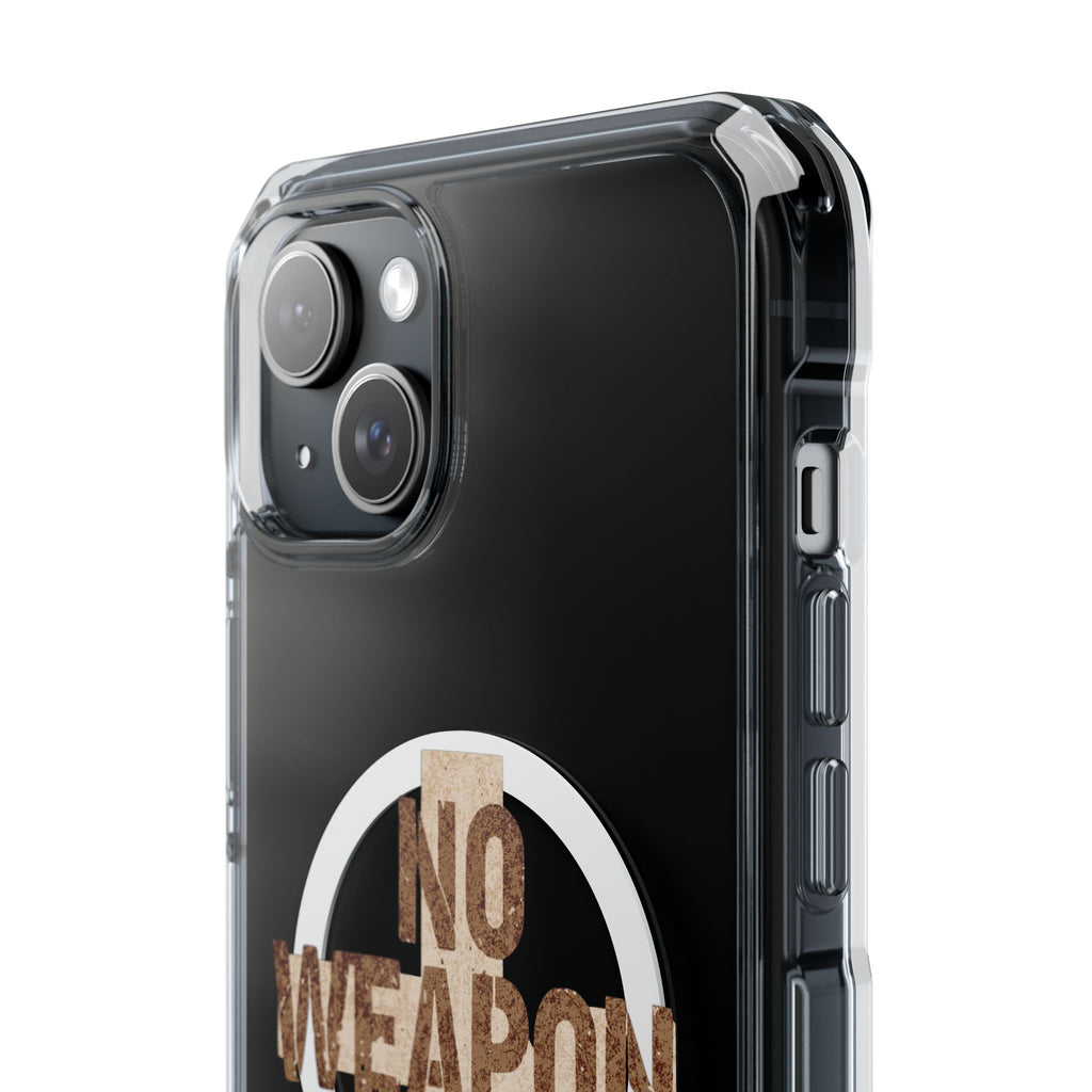 Magnetic Clear Phone Case "No Weapon Formed Shall Prosper"