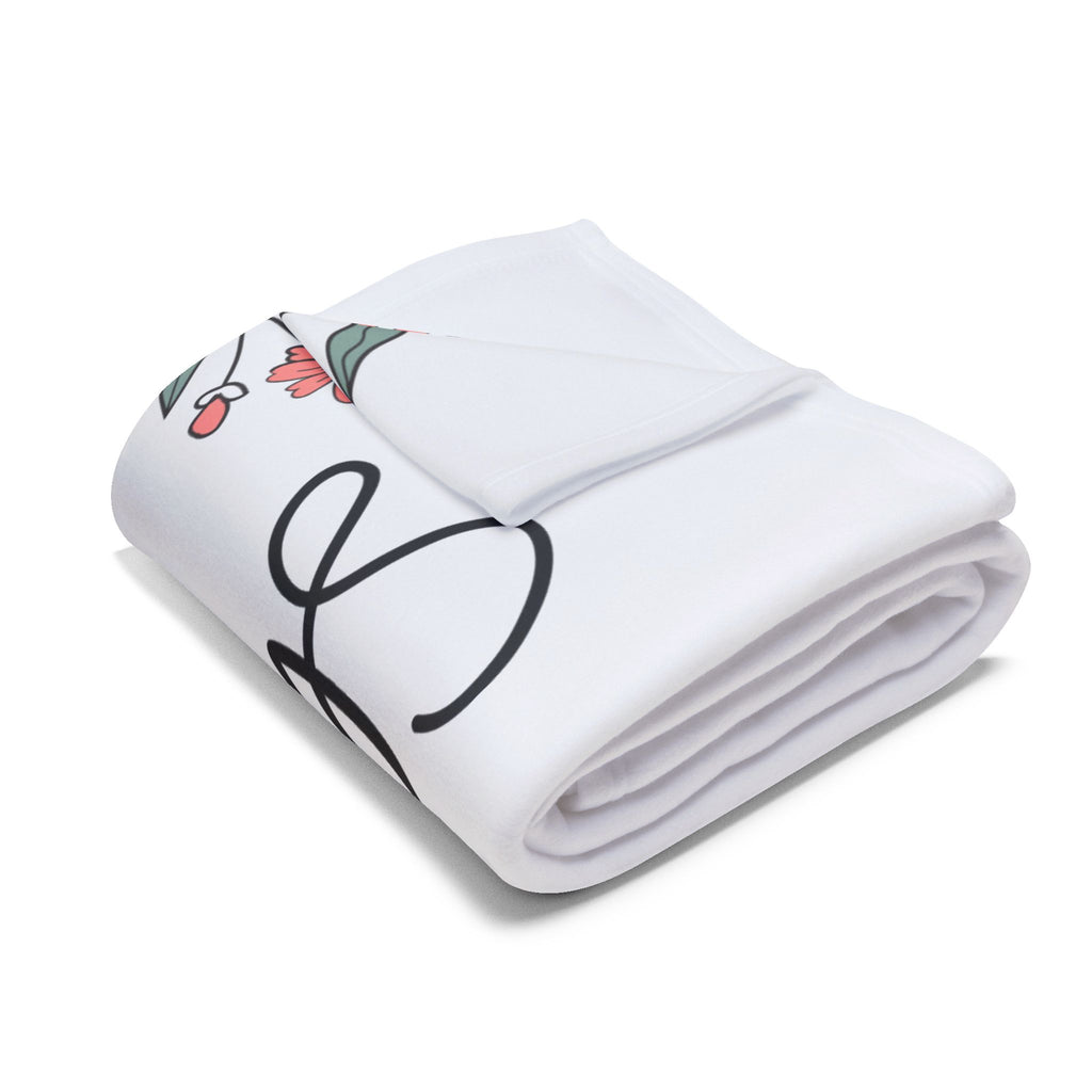 Arctic Fleece Blanket — "She is"  (Strong, Brave, Loving, Kind)