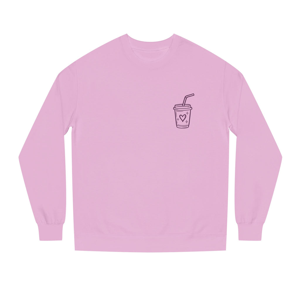 Pour Into Yourself Sweatshirt — Self-Care Crewneck with Heart Drink Graphic