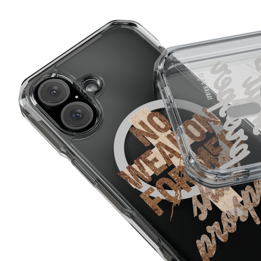 Magnetic Clear Phone Case "No Weapon Formed Shall Prosper"