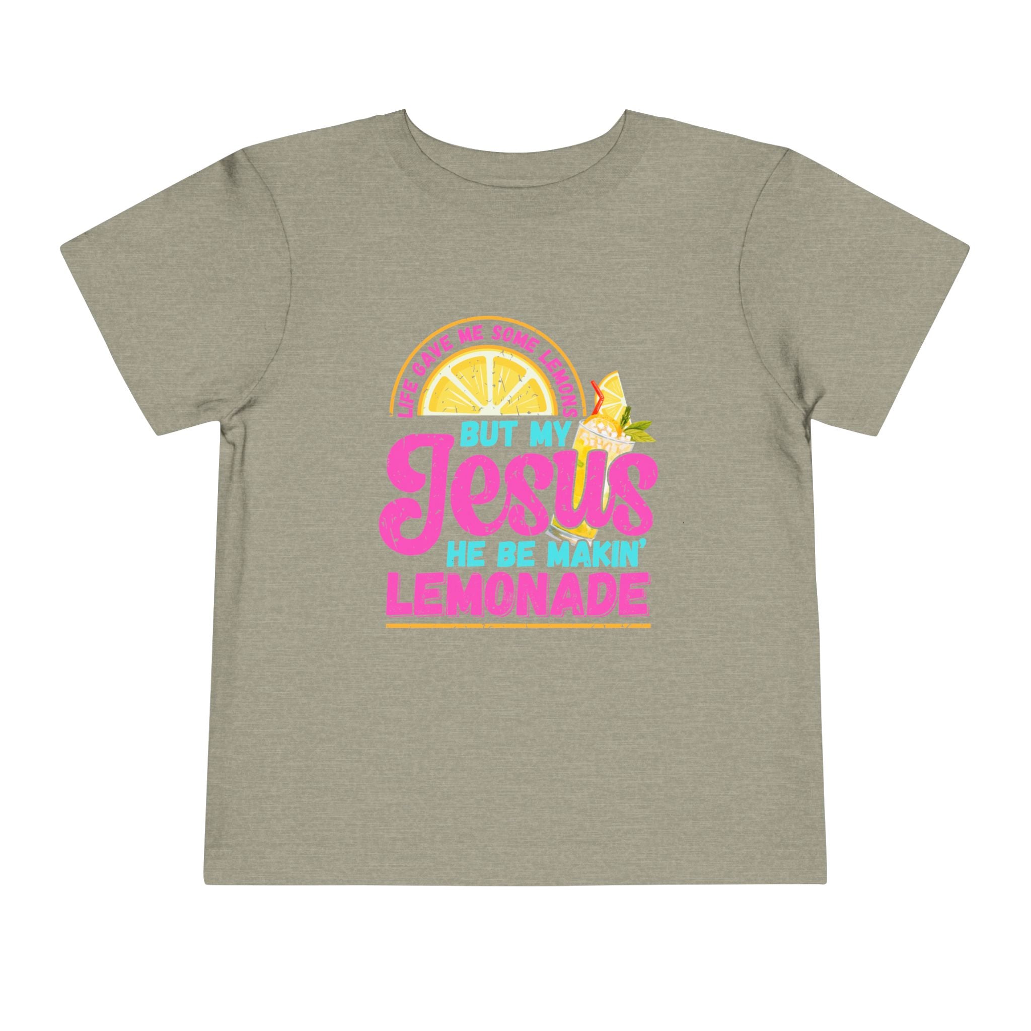 Toddler Tee - "But My Jesus He Be Makin' Lemonade" Bright Christian Kids Shirt