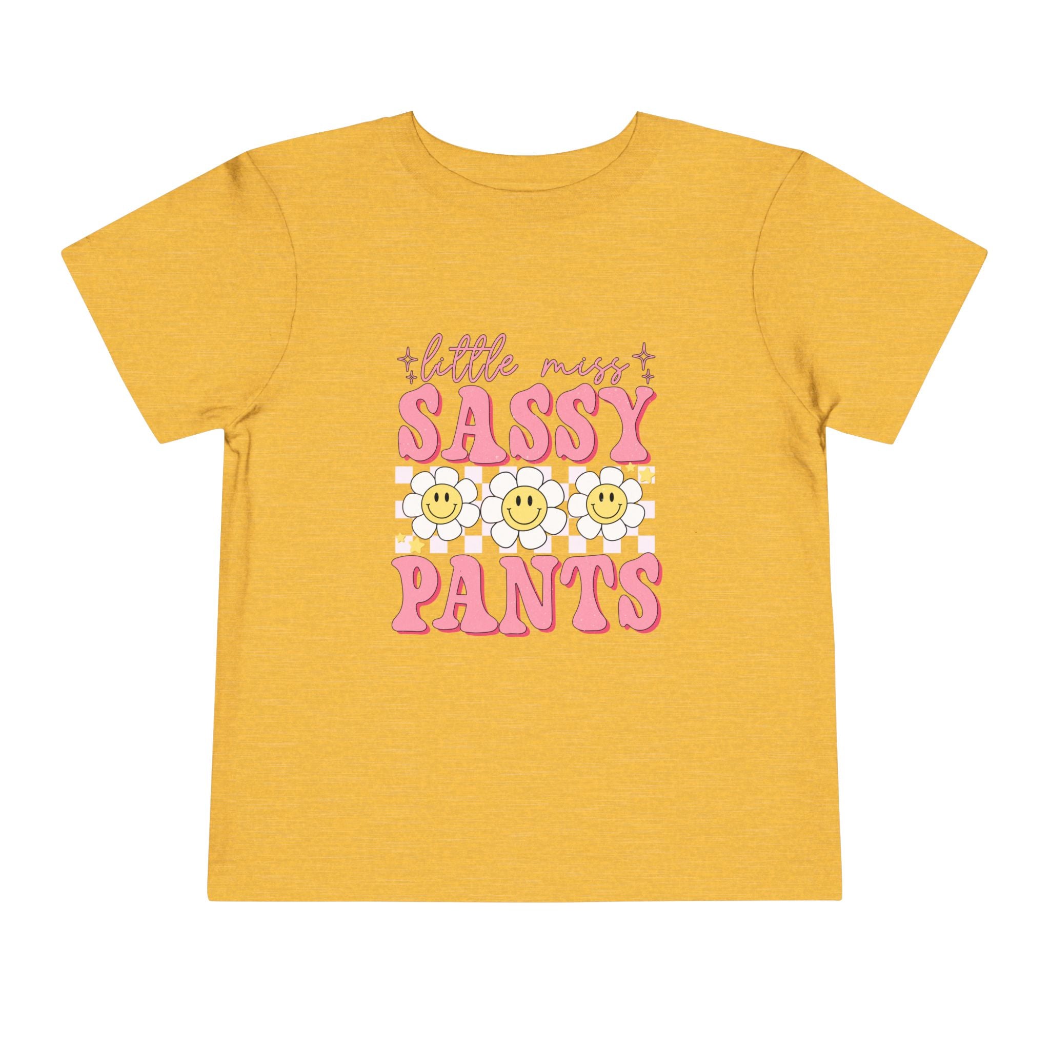Toddler Tee — "Little Miss Sassy Pants" Pink Daisy Graphic