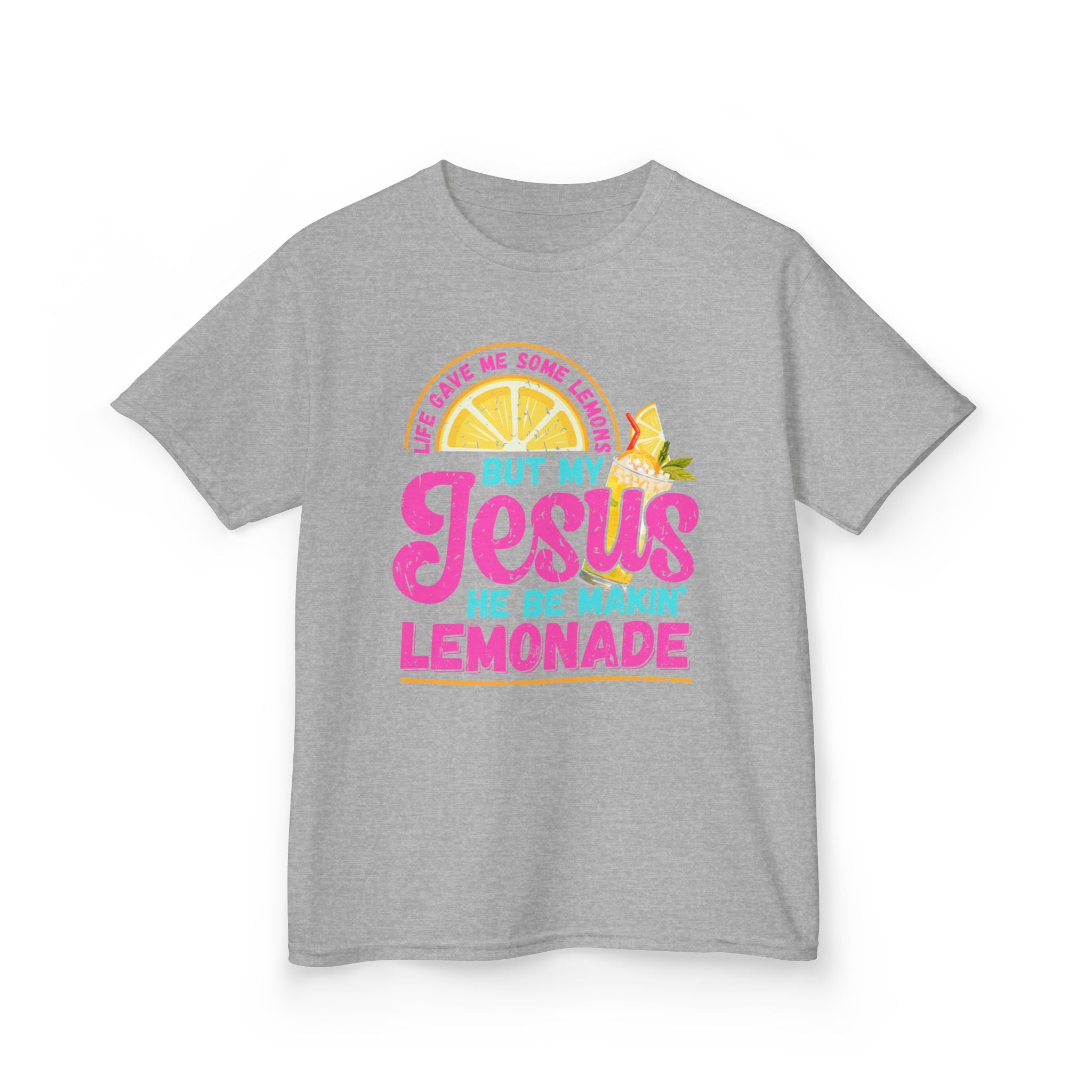 Kids T-Shirt — “But My Jesus He Be Makin’ Lemonade” Christian Lemonade Tee