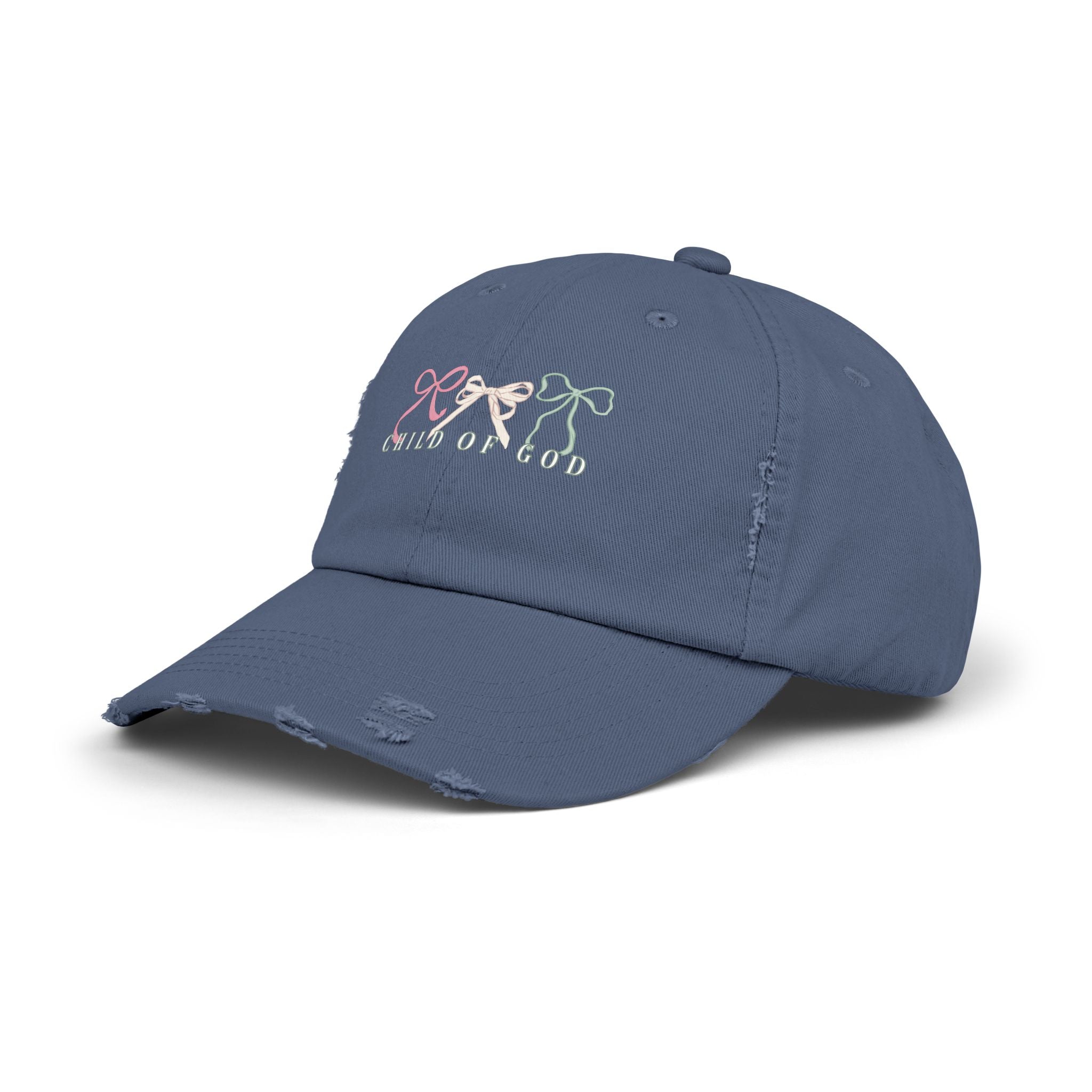 Distressed Cap — Child of God Bows Embroidered Hat