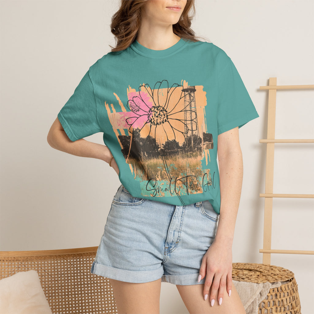 Daisy Field Graphic T-Shirt — 'Sprinkled With Calm' Floral Sunset Tee