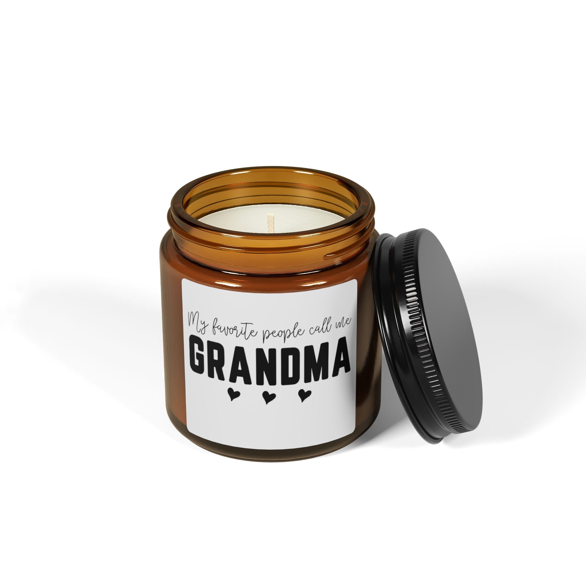 "My Favorite People Call Me Grandma" Amber Jar Candle (Gift for Grandmother)