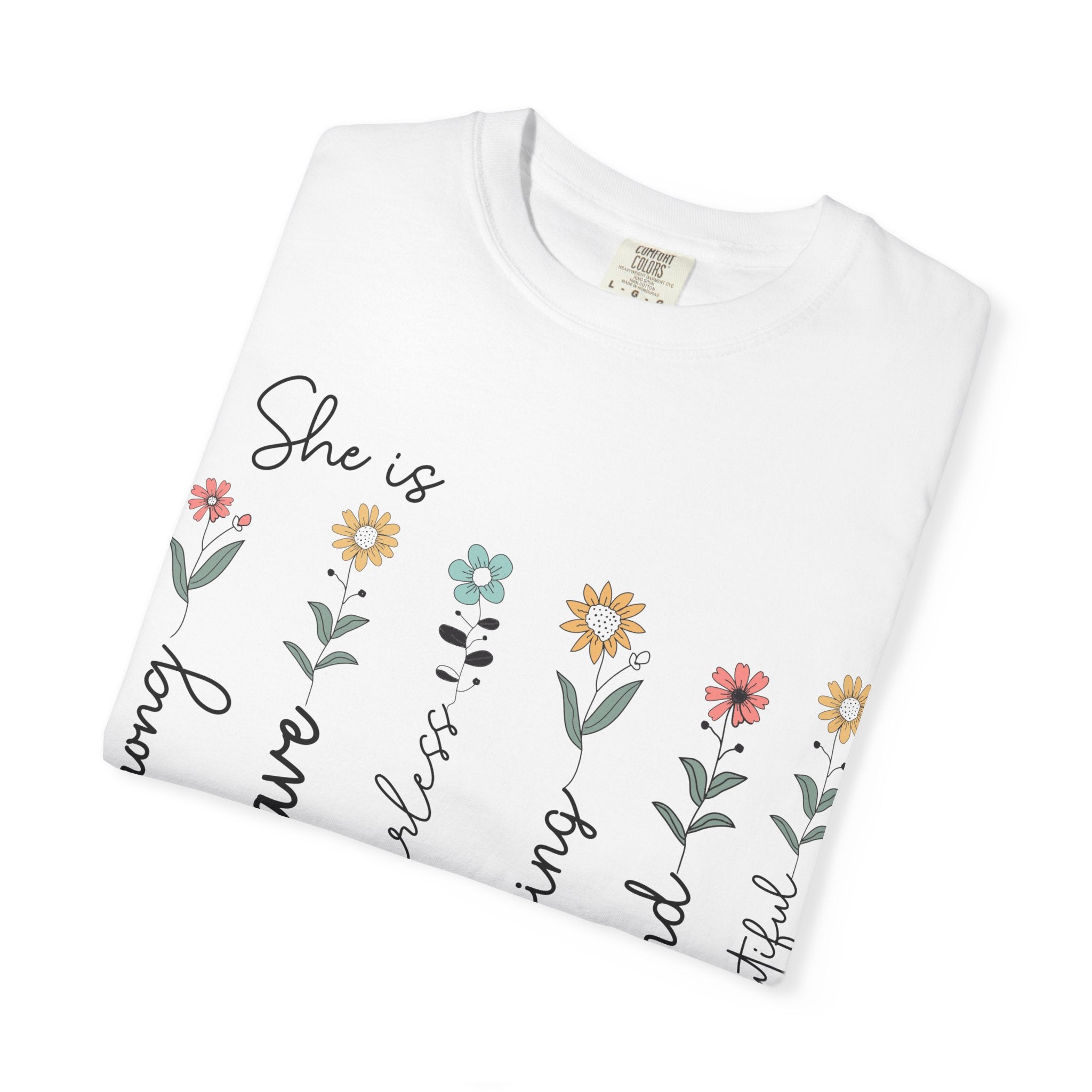 She Is Mom Floral T-Shirt — Brave, Kind, Beautiful Mother's Day Tee