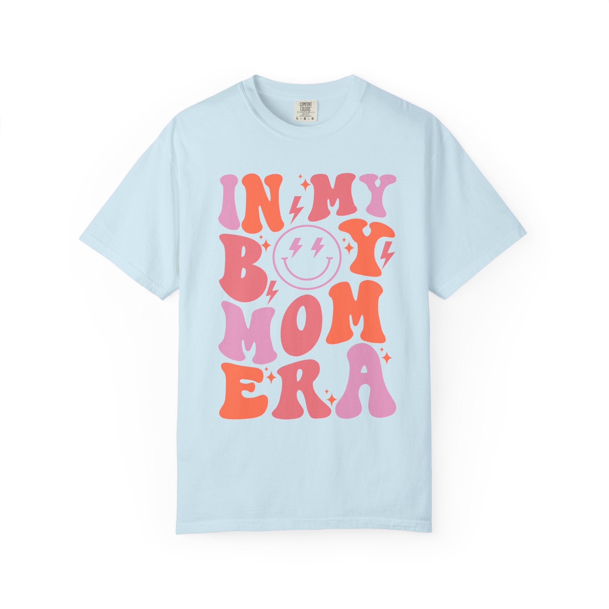 Mom Era Retro Graphic T-Shirt — "In My Boy Mom Era" Smiley Tee