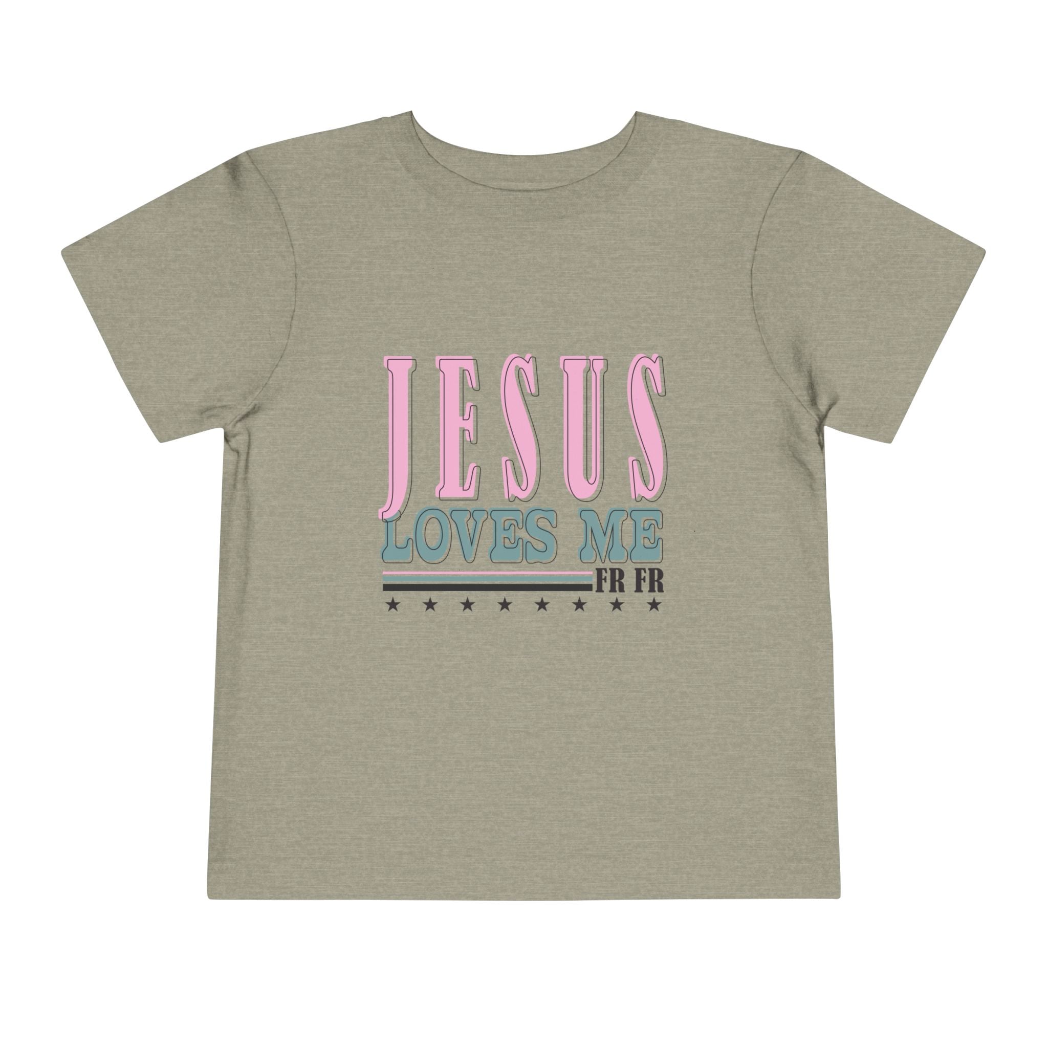 Toddler Tee — "Jesus Loves Me" Pastel Faith Graphic