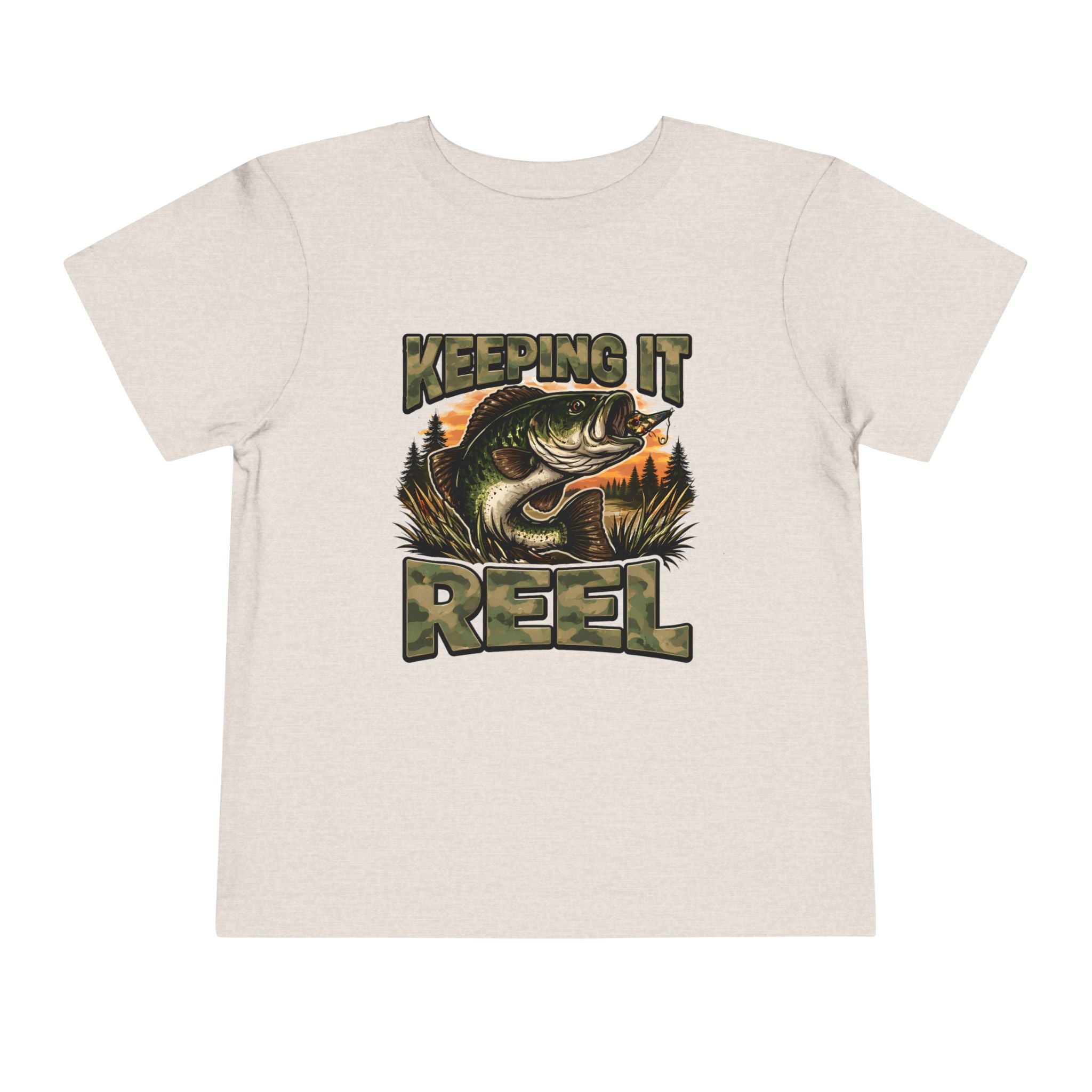 Toddler Fishing Tee - "Keeping It Reel" Bass Graphic Shirt