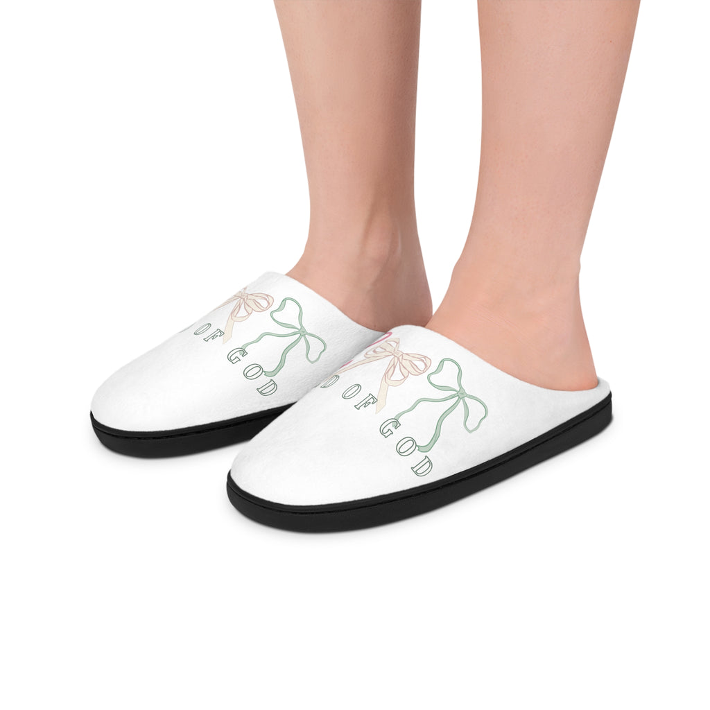 Women's Indoor Slippers  'Child of God' Pastel Bow
