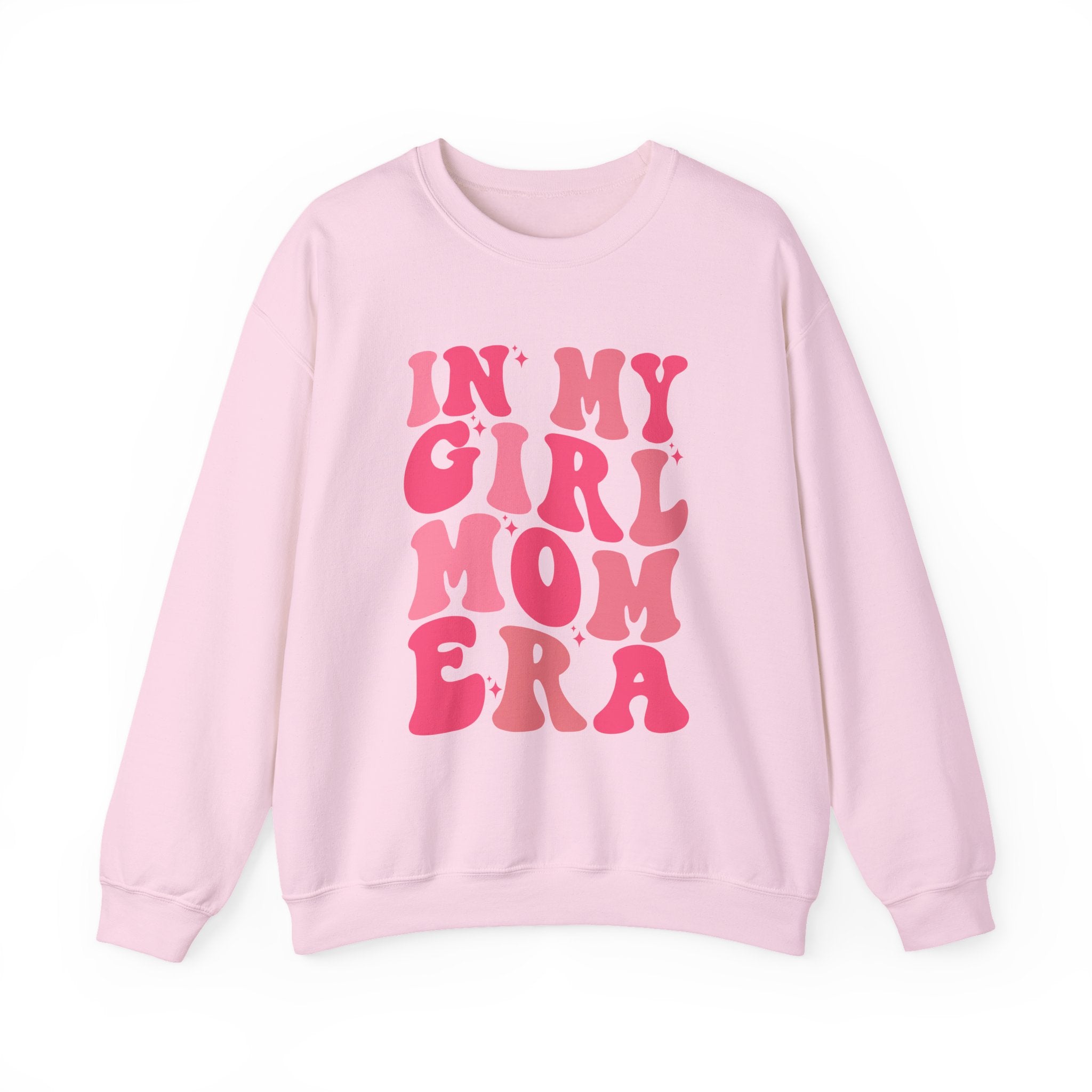 Crewneck Sweatshirt — "In My Girl Mom Era" Retro Pink Graphic