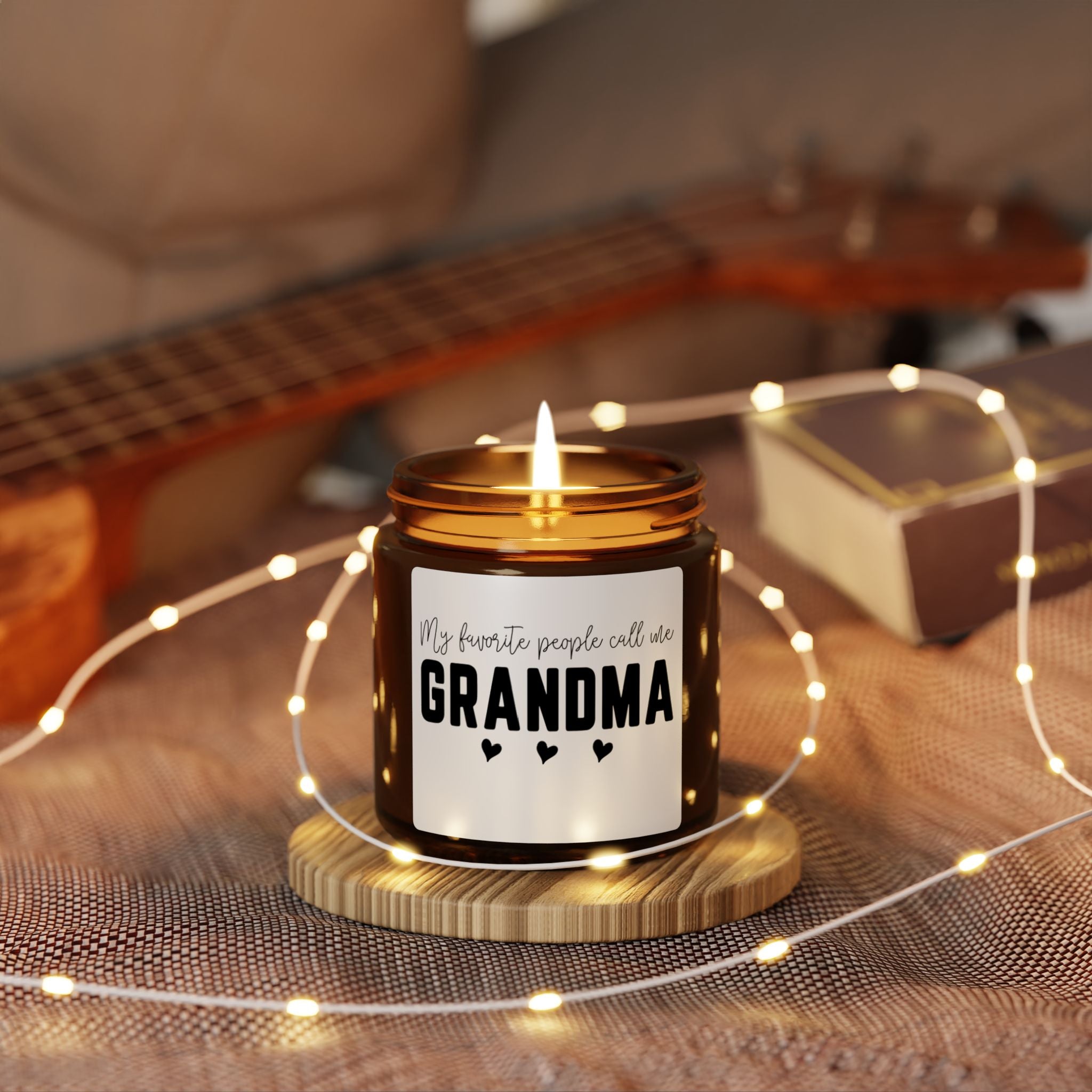 "My Favorite People Call Me Grandma" Amber Jar Candle (Gift for Grandmother)