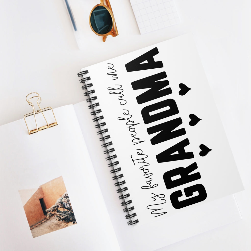 Grandma Spiral Notebook — "My Favorite People Call Me Grandma" Ruled Journal